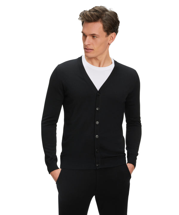 Falke Men Cardigan V-neck - Men - black