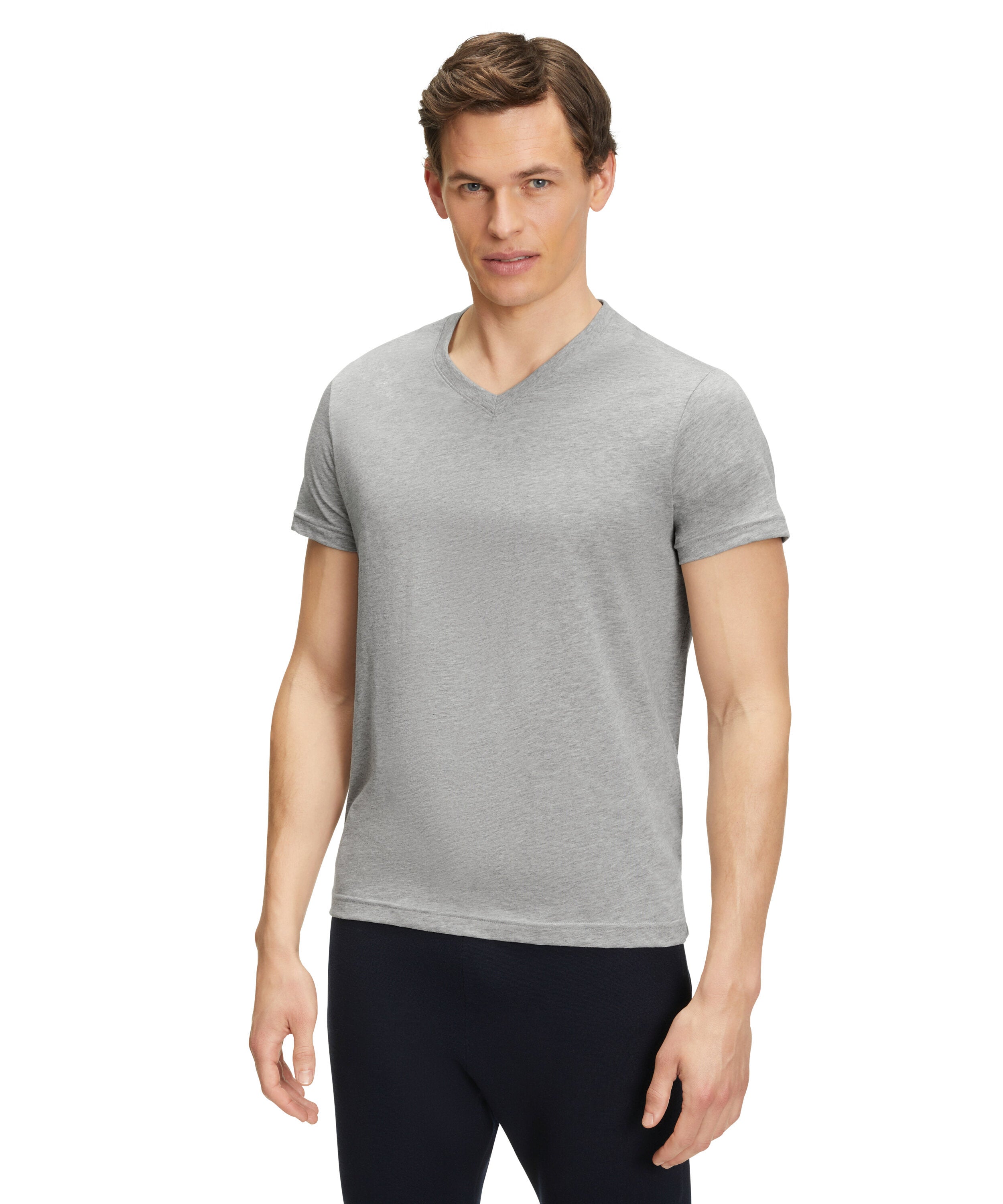 Falke Men T-Shirt V-neck - Men - light grey