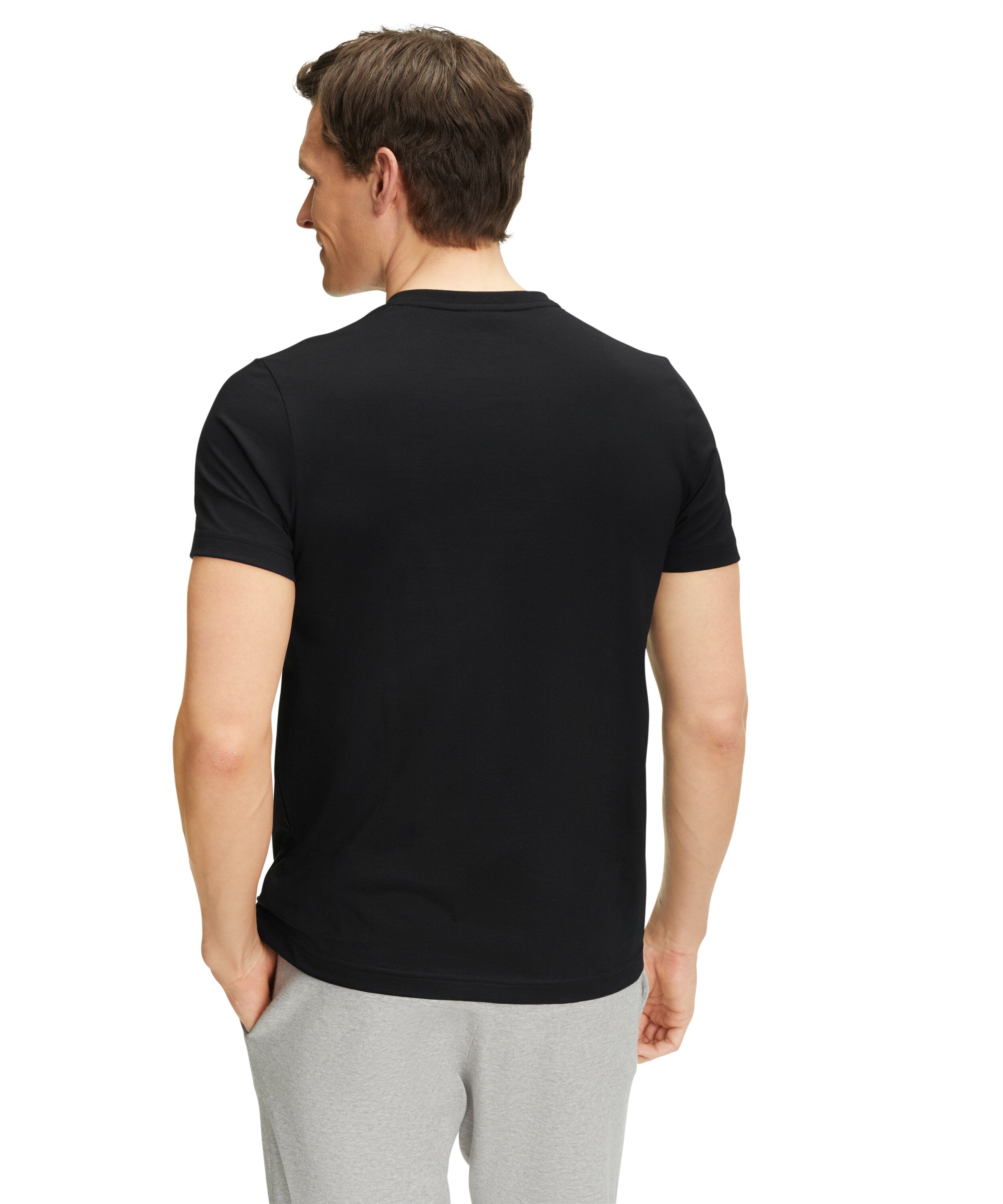 Falke Men T-Shirt V-neck - Men - black