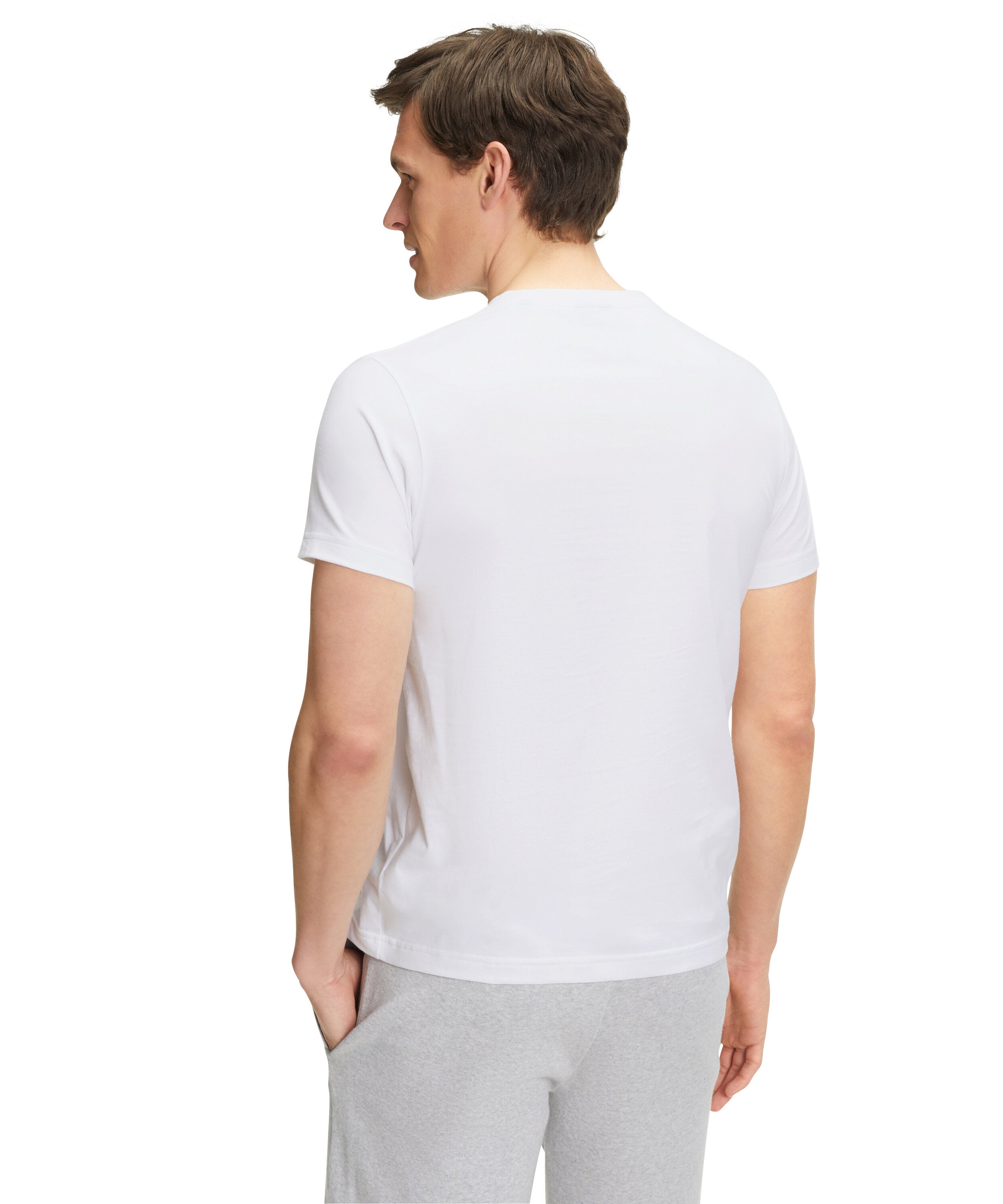 Falke Men T-Shirt V-neck - Men - white