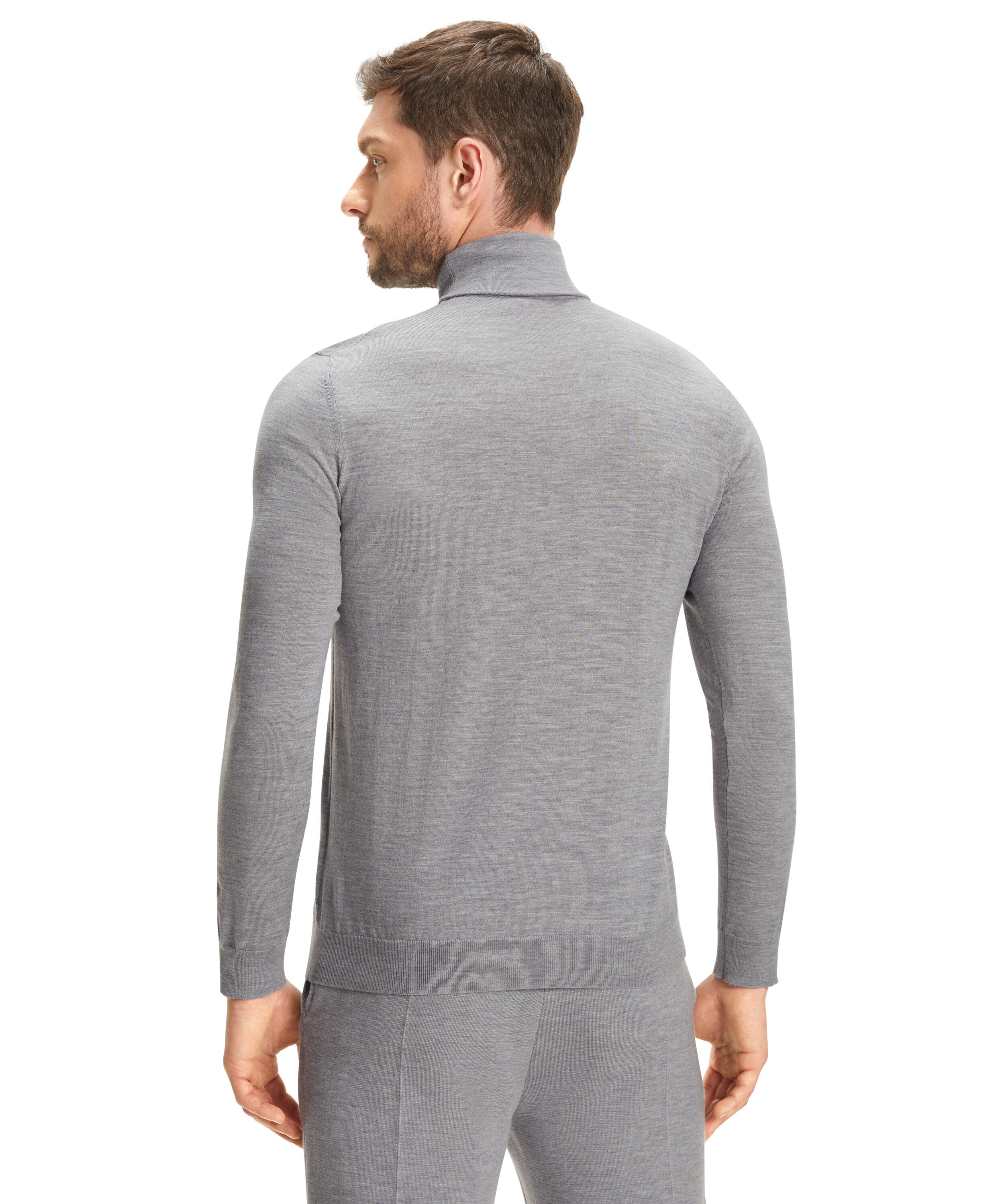 Falke Men Pullover Round-neck - Men - light greymel.