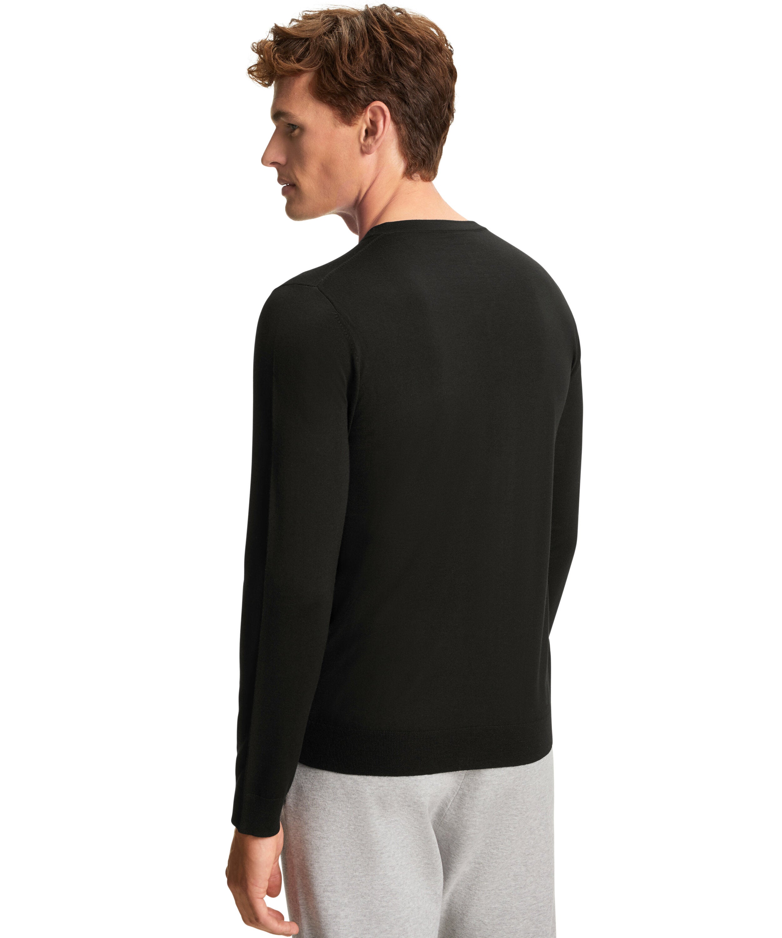 Falke Men Pullover V-neck - Men - black