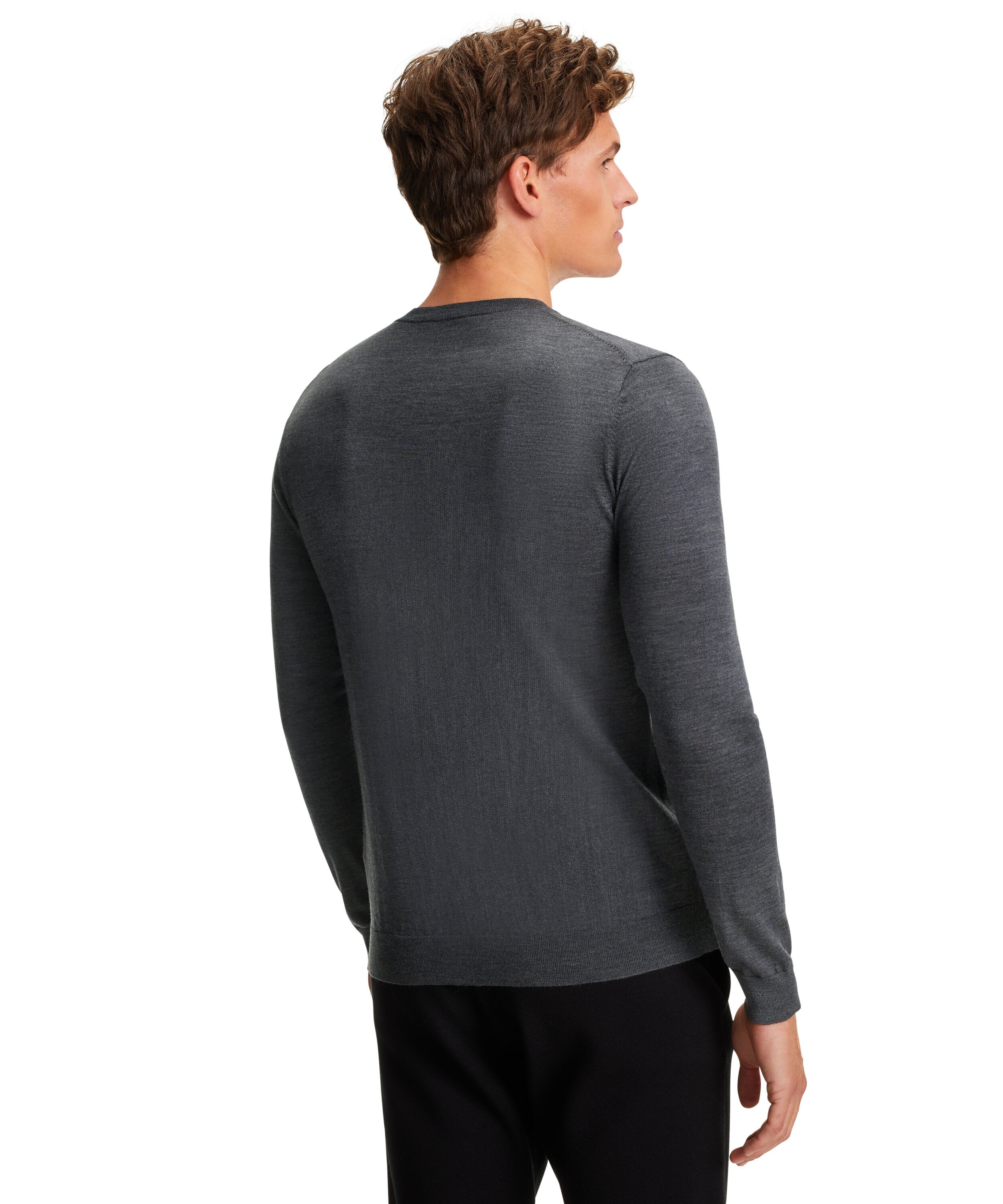 Falke Men Pullover Round-neck - Men - dark grey