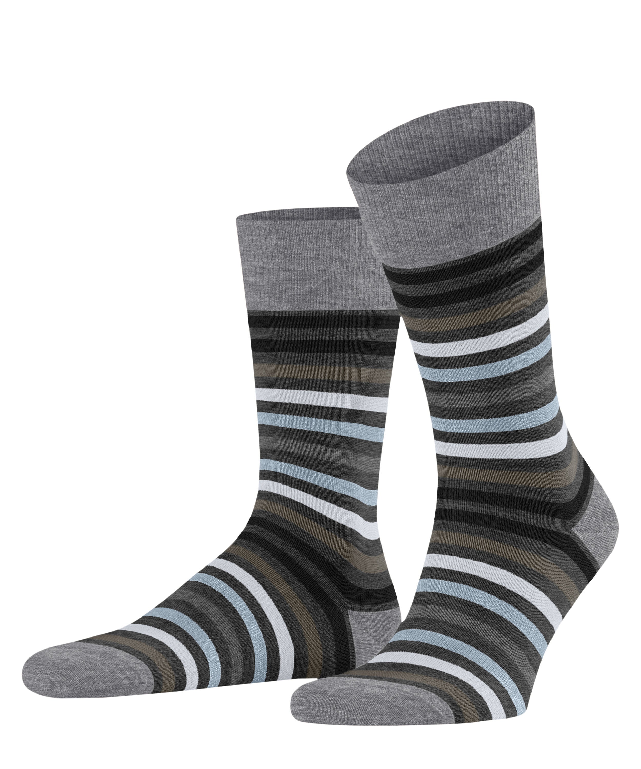 Falke Tinted Stripe Men Socks - Men - asphalt mel.