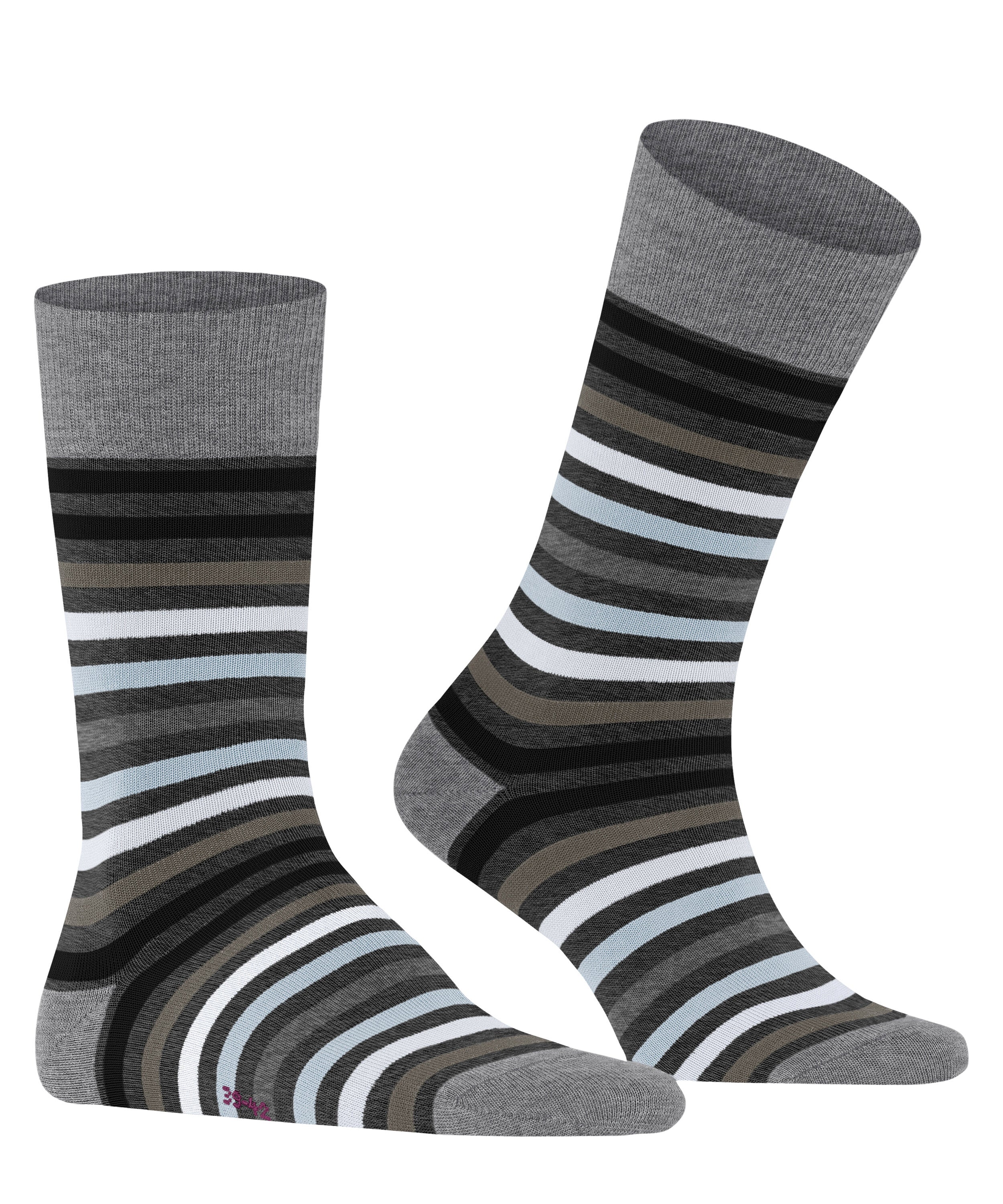 Falke Tinted Stripe Men Socks - Men - asphalt mel.