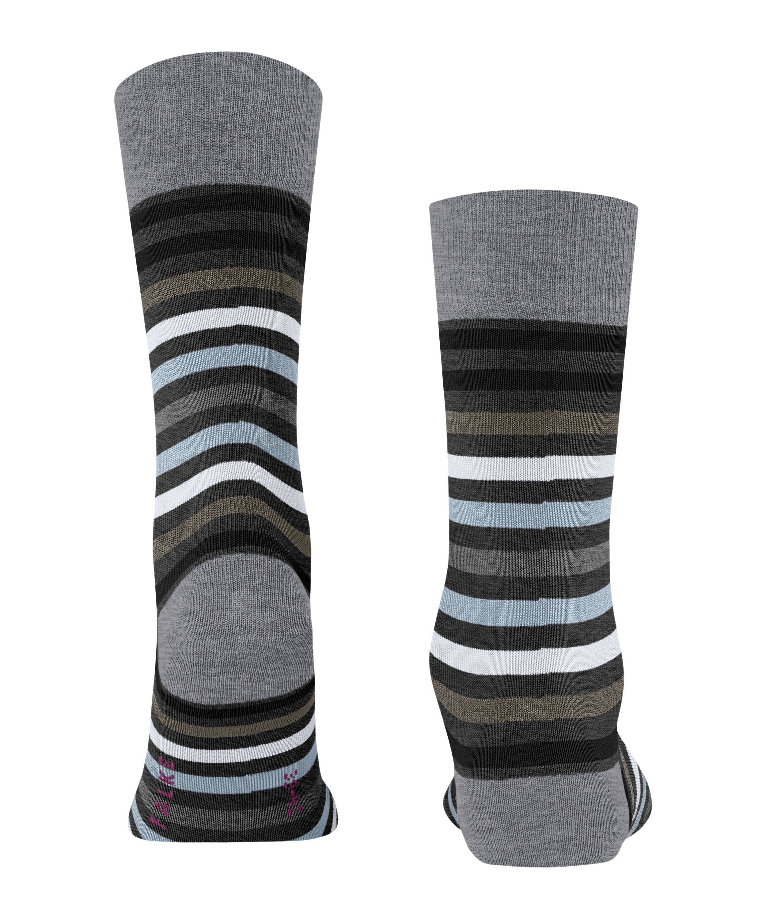 Falke Tinted Stripe Men Socks - Men - asphalt mel.