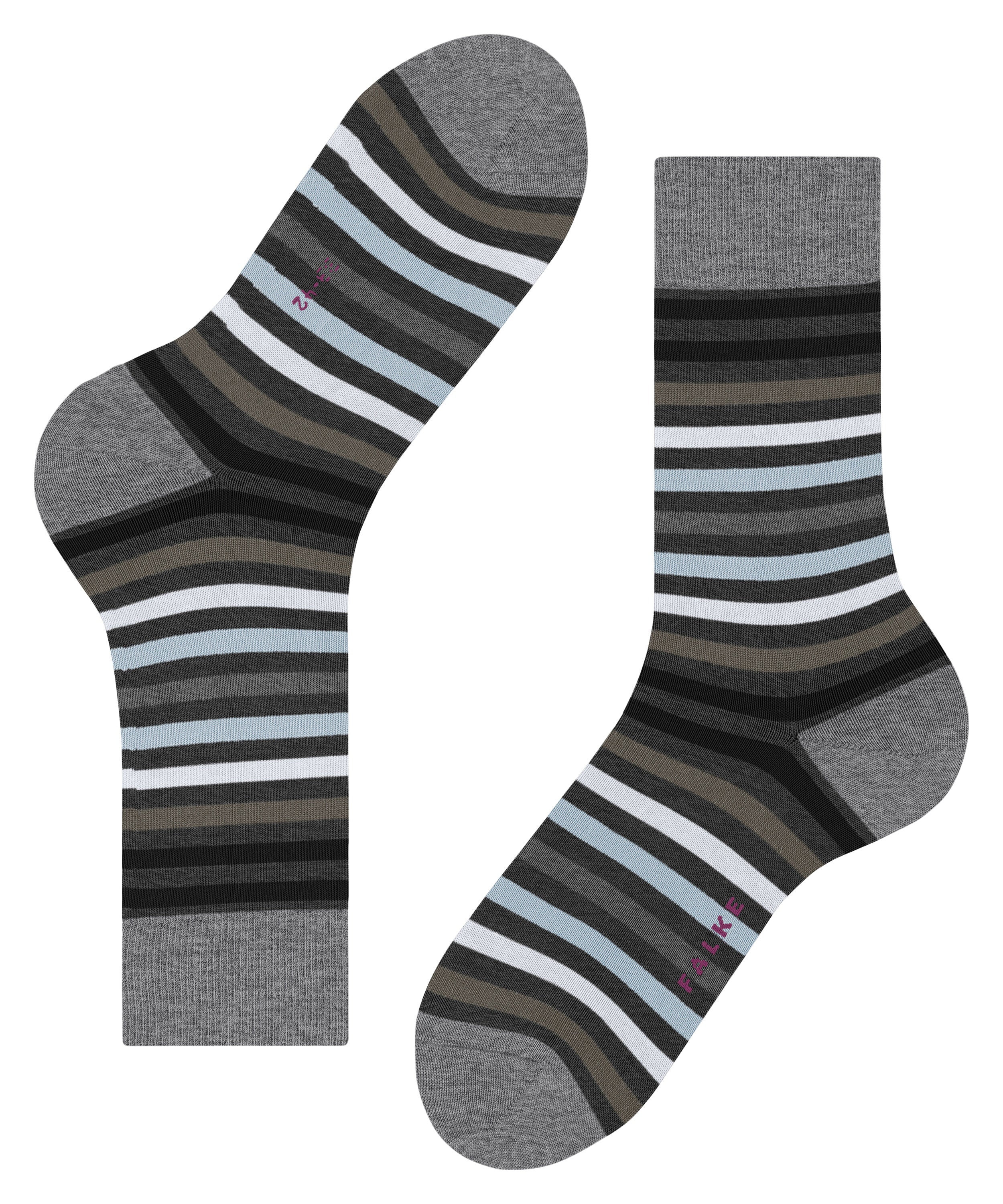 Falke Tinted Stripe Men Socks - Men - asphalt mel.