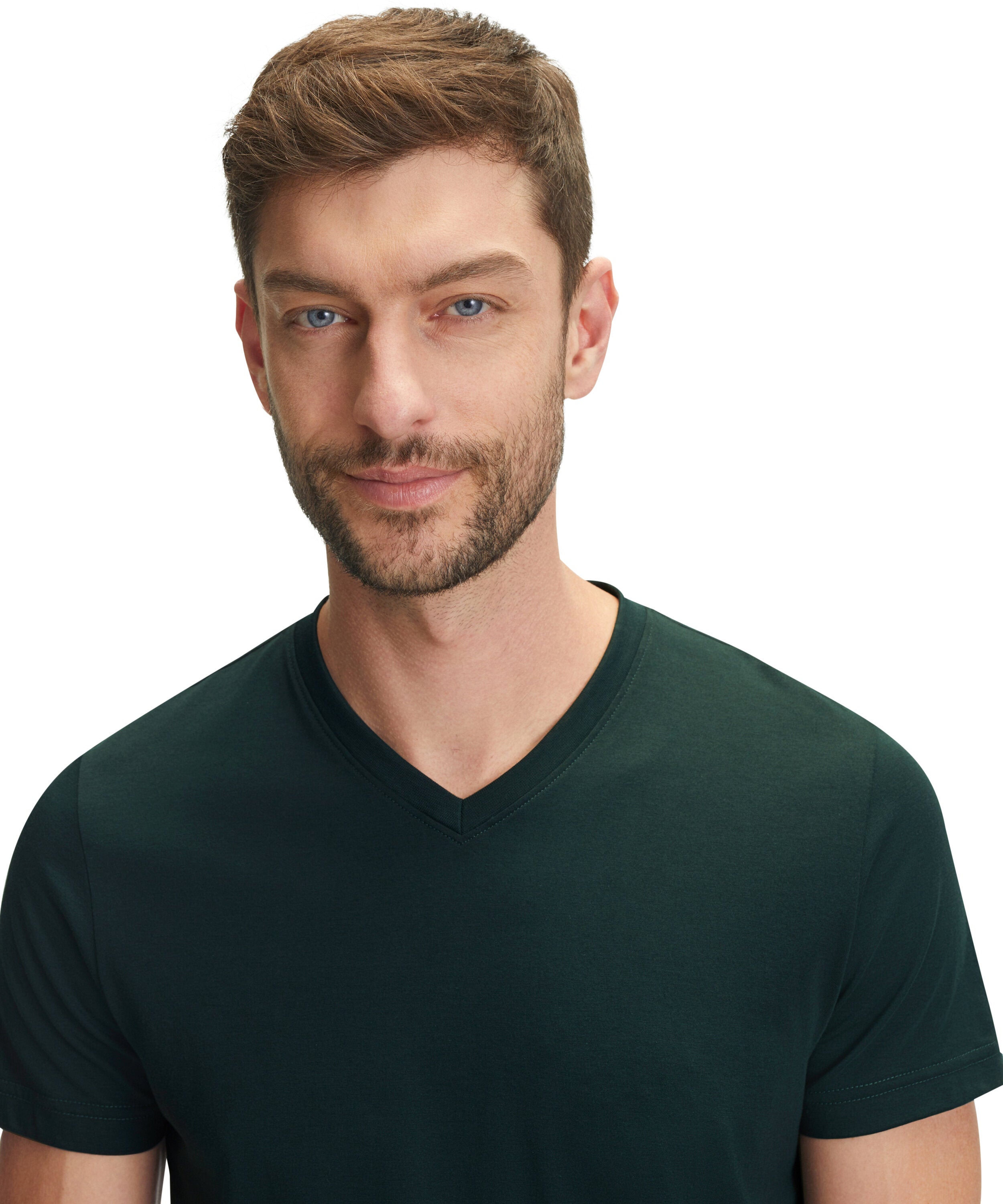 Falke Men T-Shirt V-neck - Men - thyme