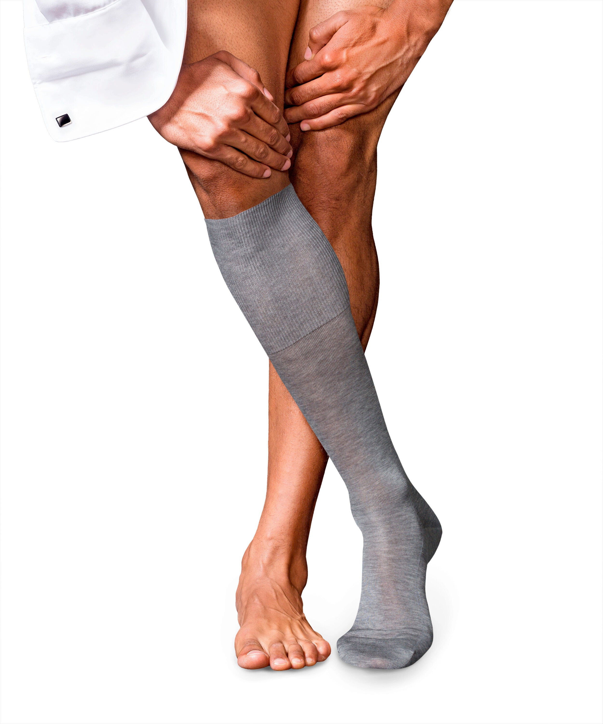 Falke No. 9 Pure Fil d´Écosse Men Knee-high socks - Men - light greymel.