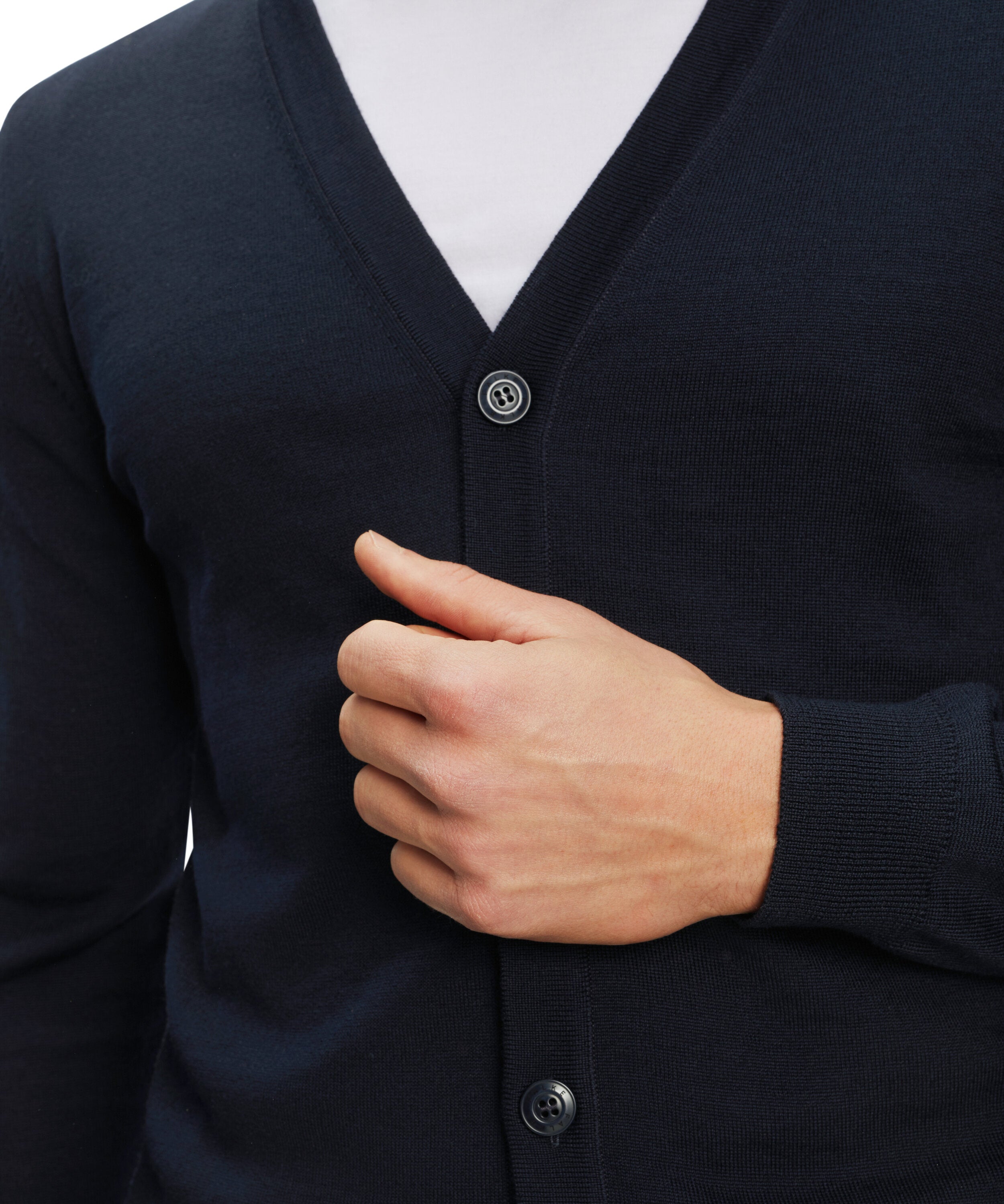 Falke Men Cardigan V-neck - Men - night sky