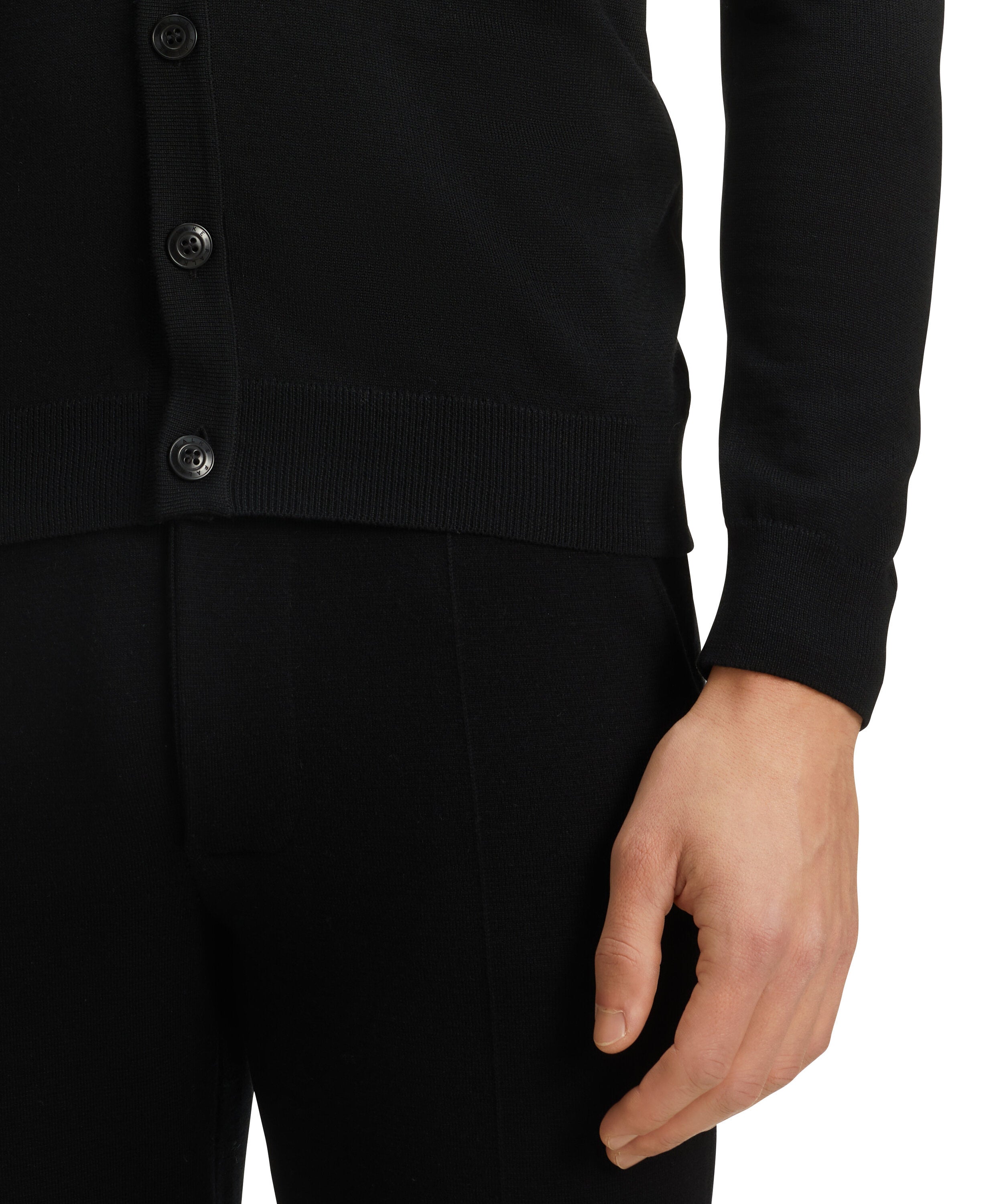 Falke Men Cardigan V-neck - Men - black