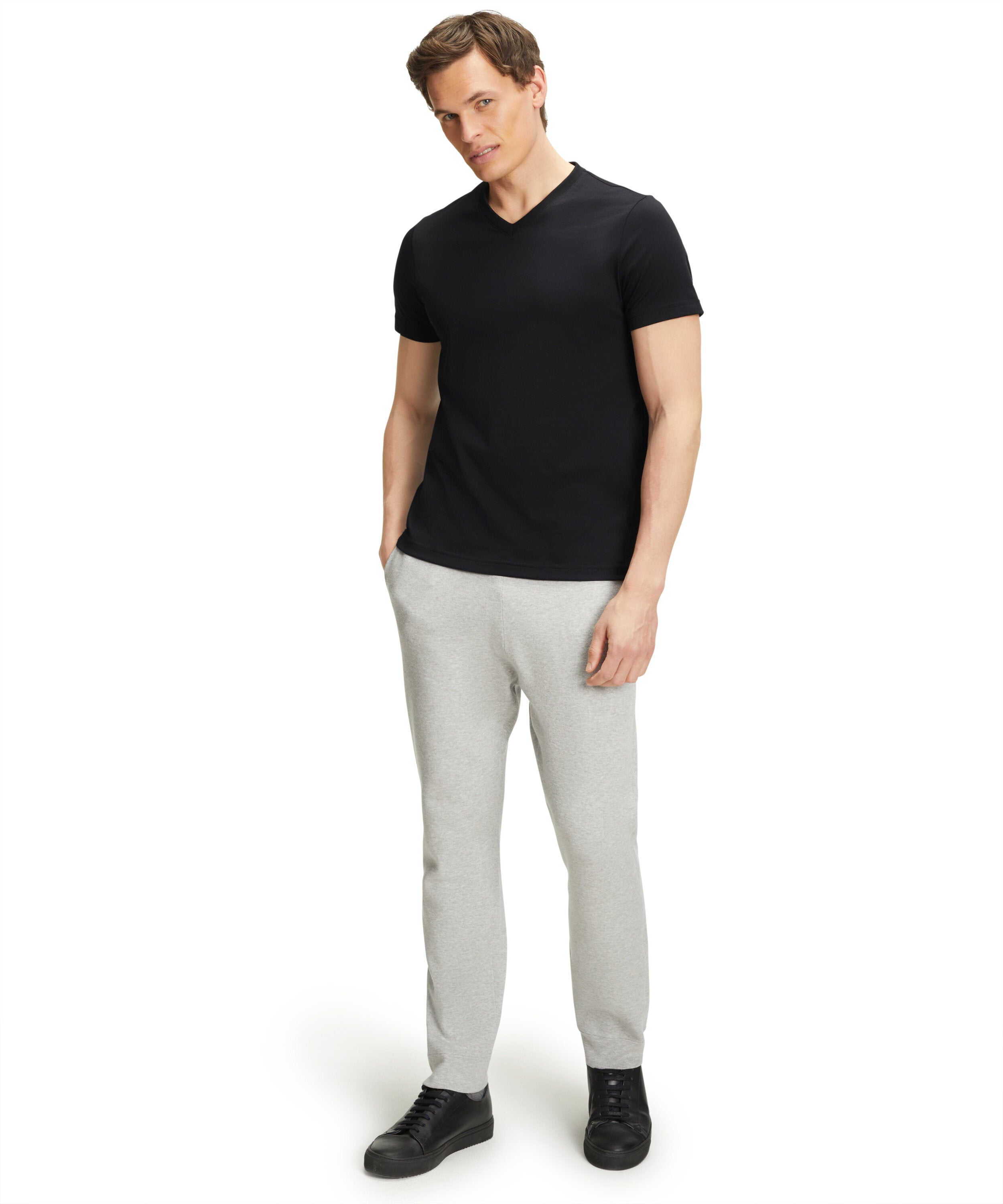 Falke Men T-Shirt V-neck - Men - black
