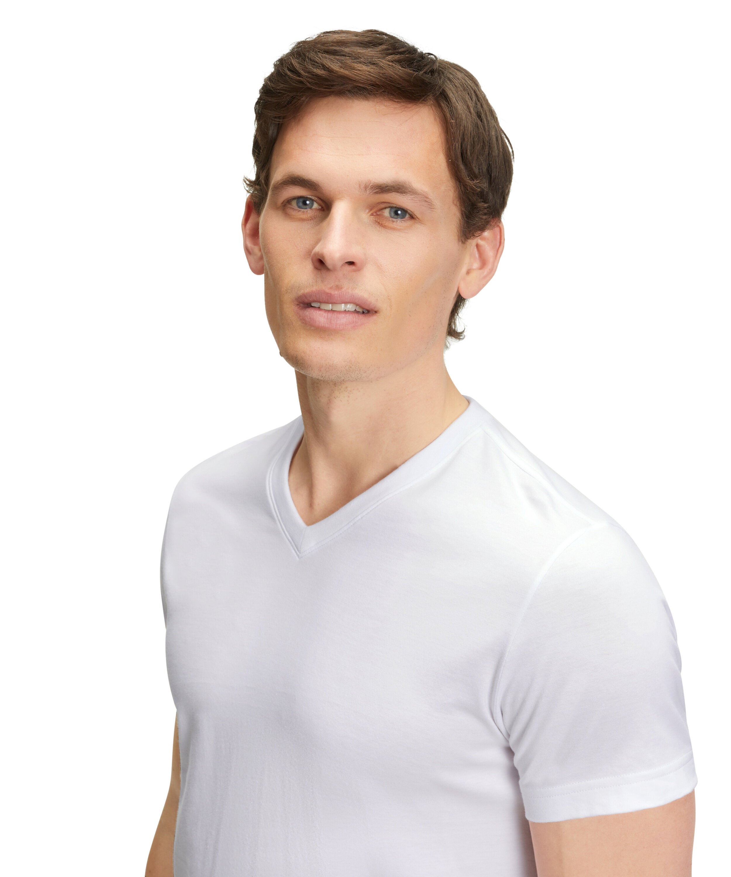 Falke Men T-Shirt V-neck - Men - white