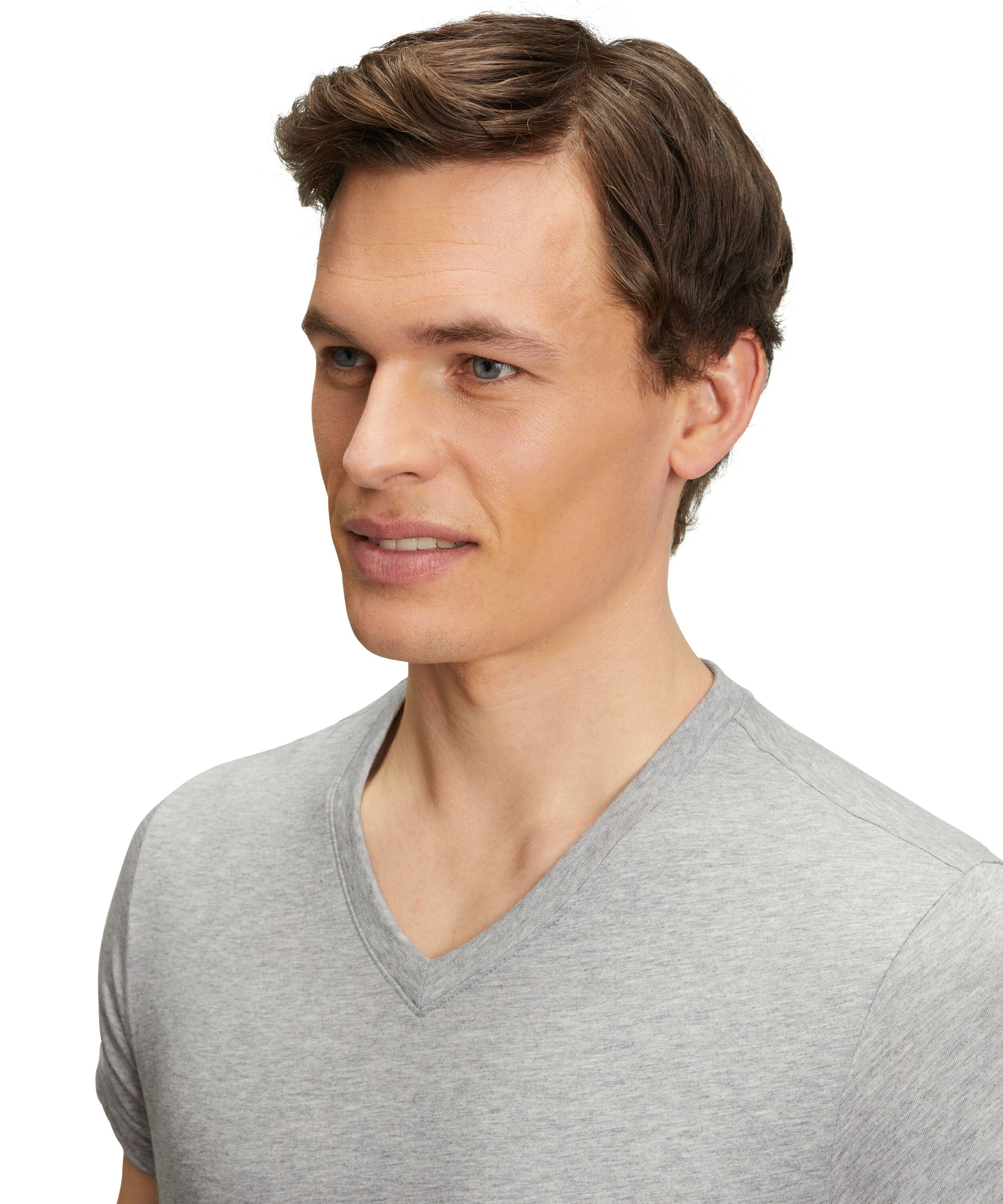 Falke Men T-Shirt V-neck - Men - light grey