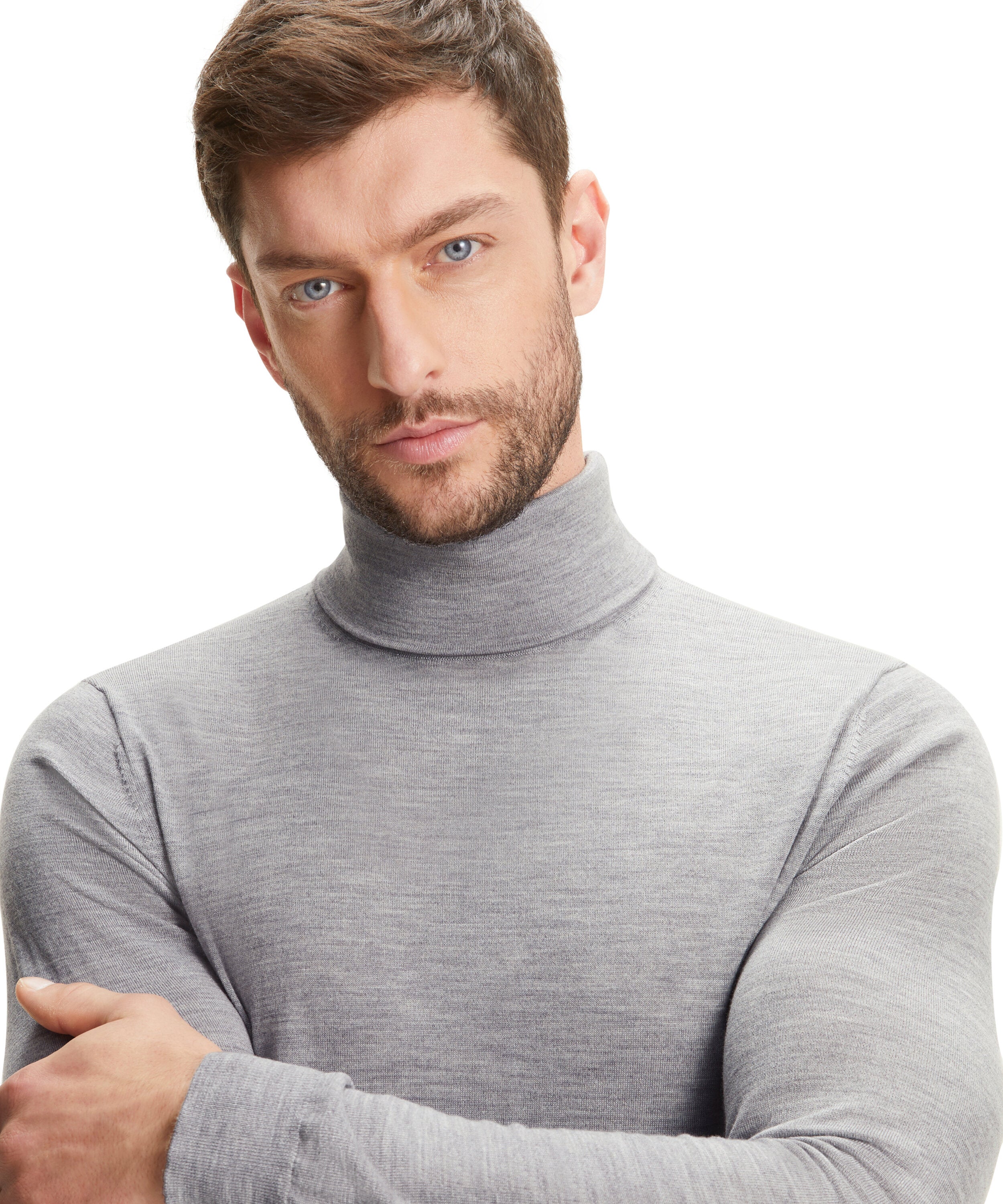 Falke Men Pullover Round-neck - Men - light greymel.