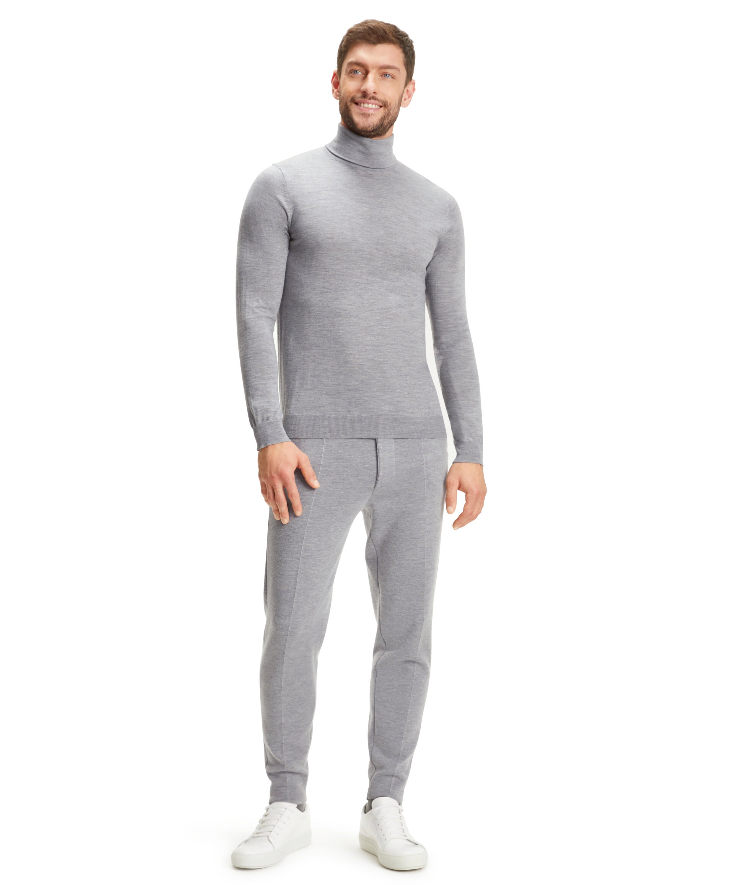 Falke Men Pullover Round-neck - Men - light greymel.