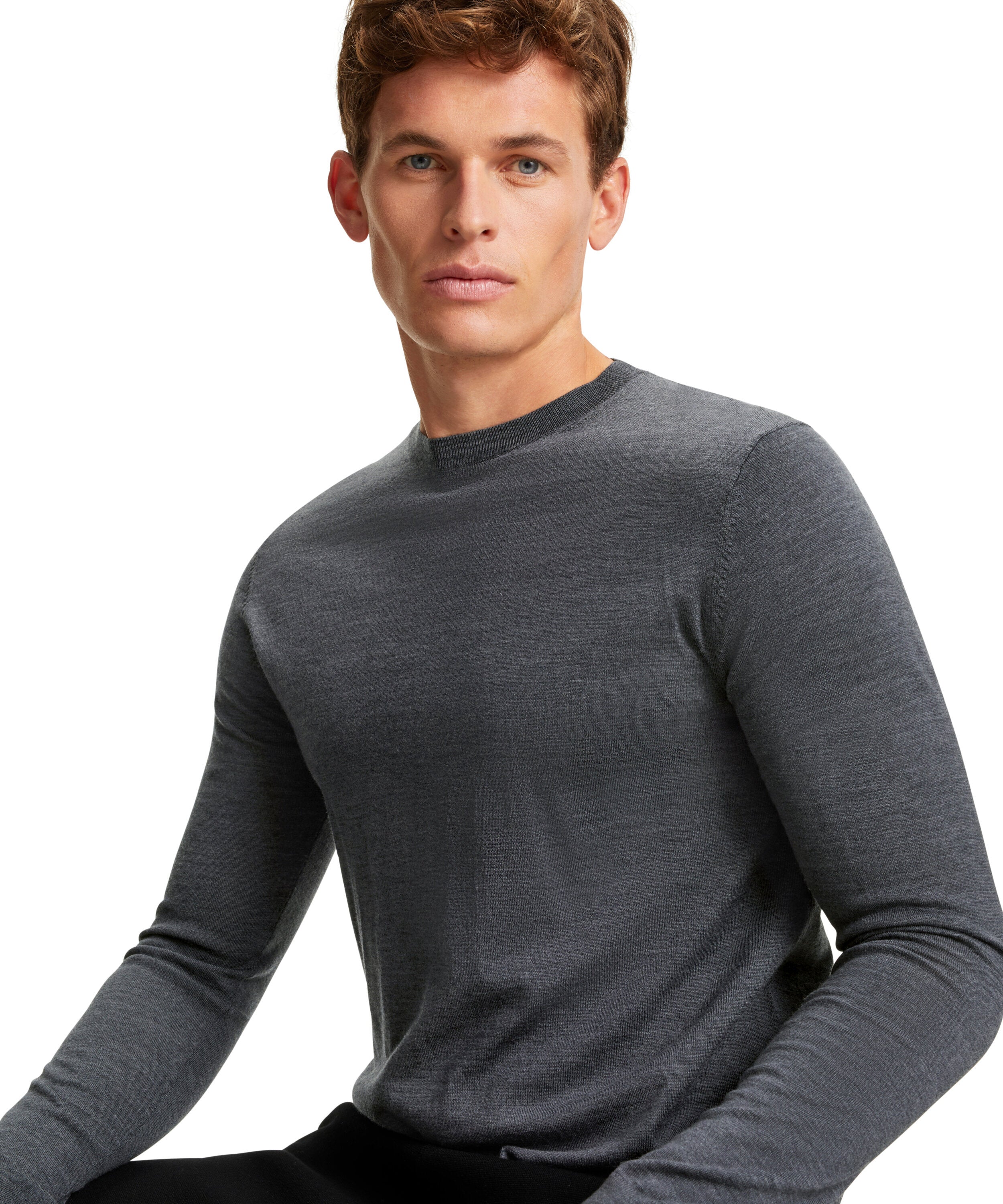 Falke Men Pullover Round-neck - Men - dark grey