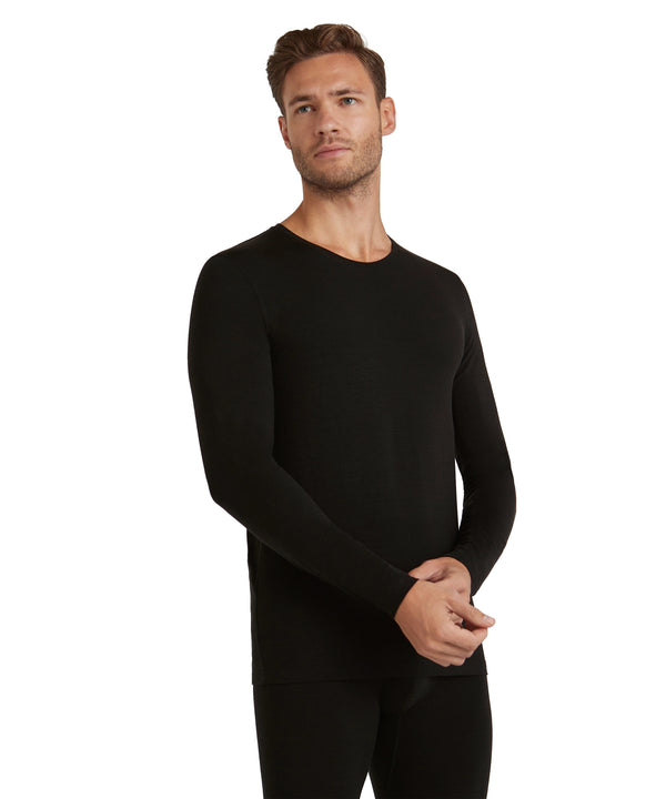 Falke Men Long-sleeve shirt Round-neck Daily ClimaWool - Men - black