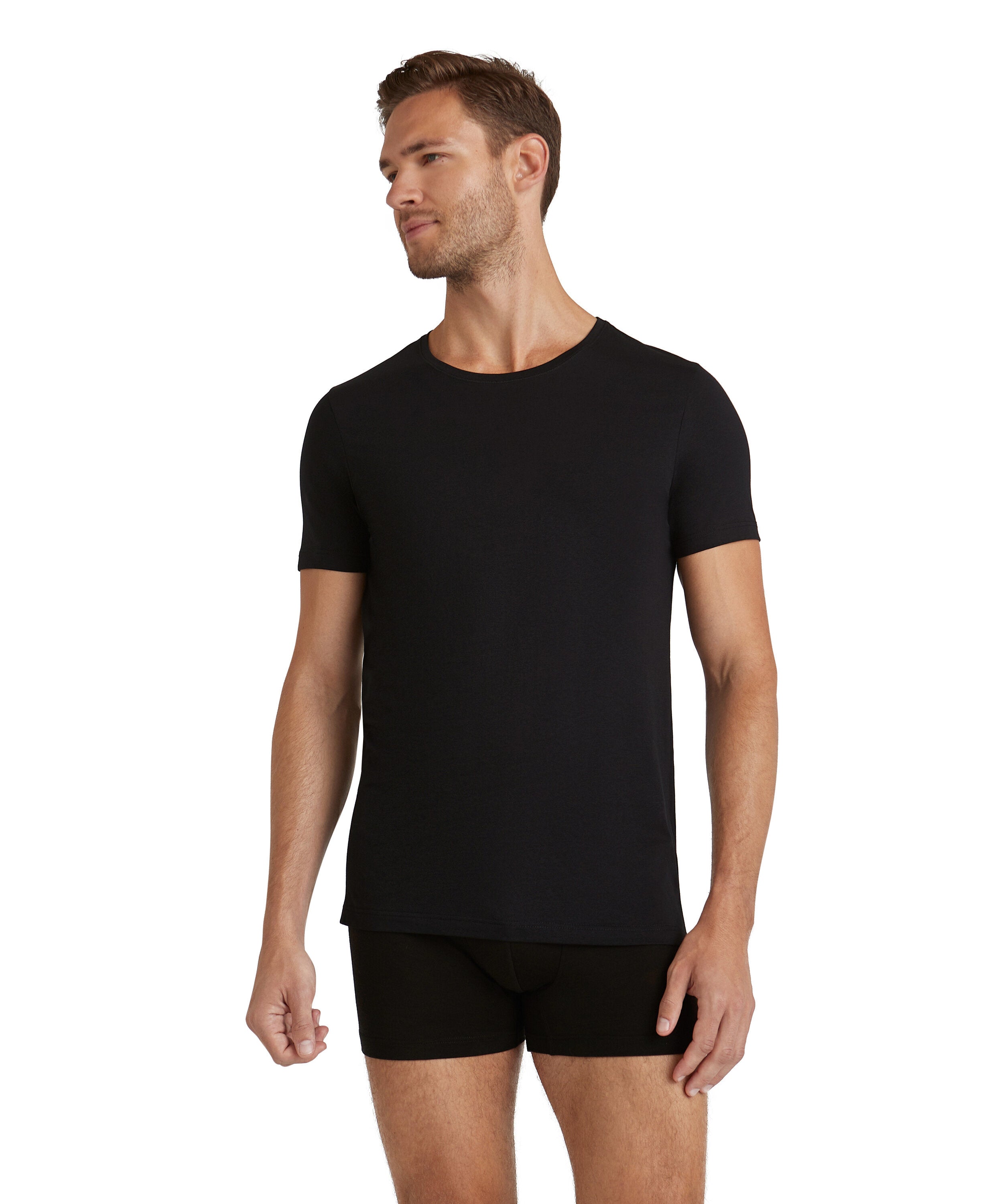 Falke Men T-Shirt Round-neck Daily Natural - Men - black