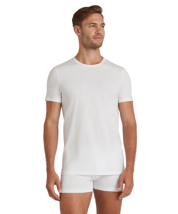 Falke Men T-Shirt Round-neck Daily Natural - Men - white