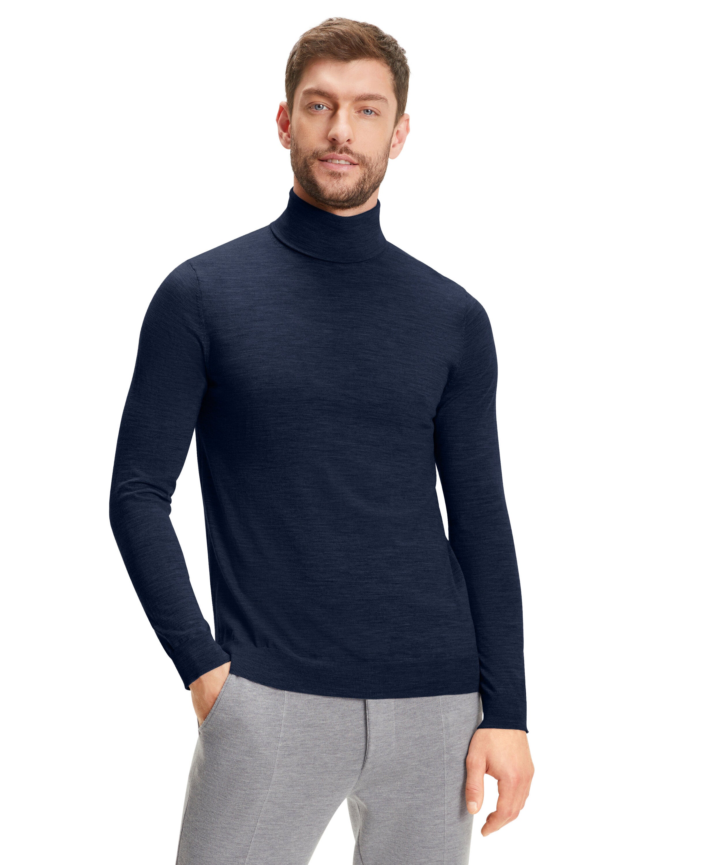 Falke Men Pullover Round-neck - Men - space blue