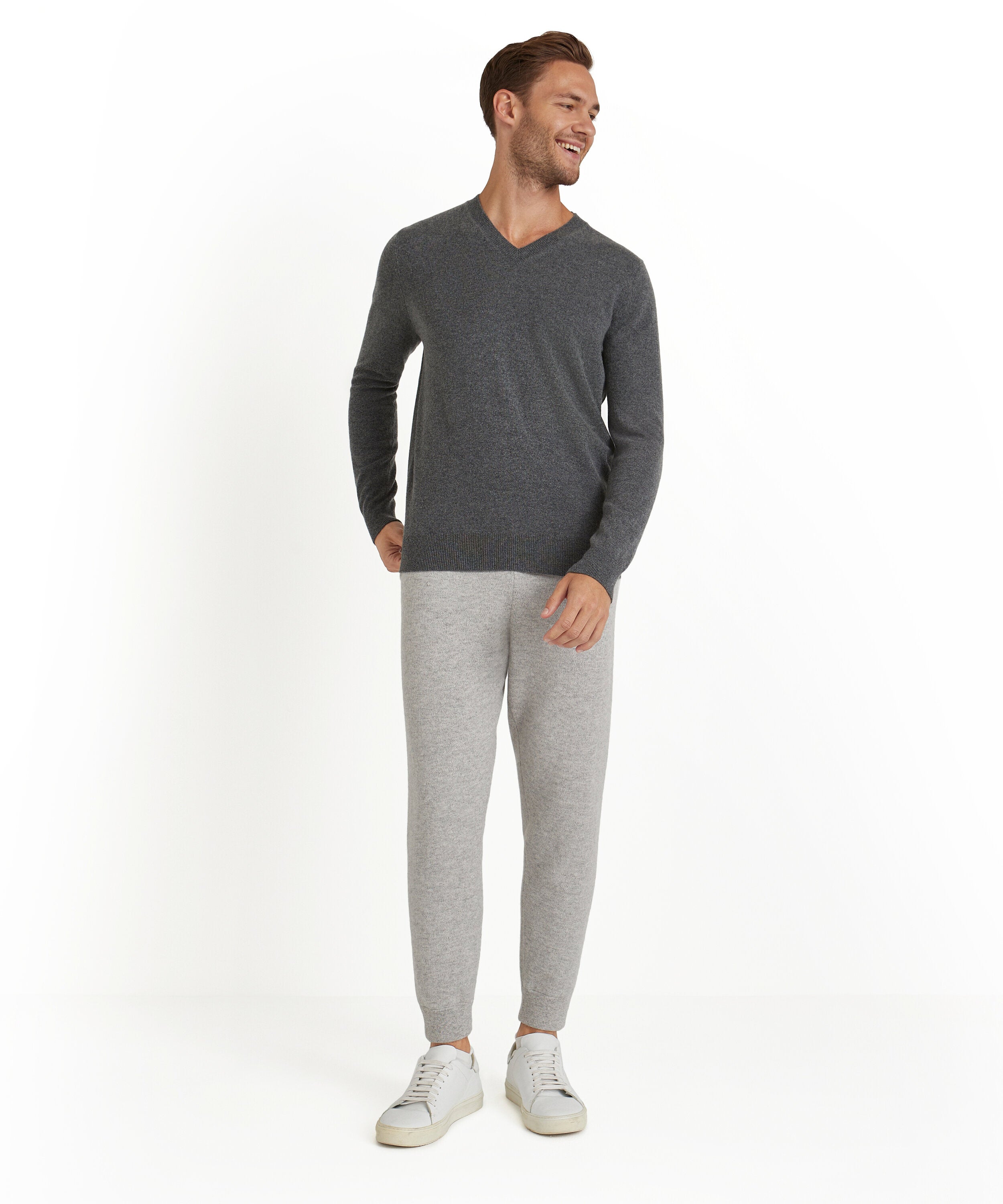 Falke Men Pullover V-neck - Men - dark grey -heather