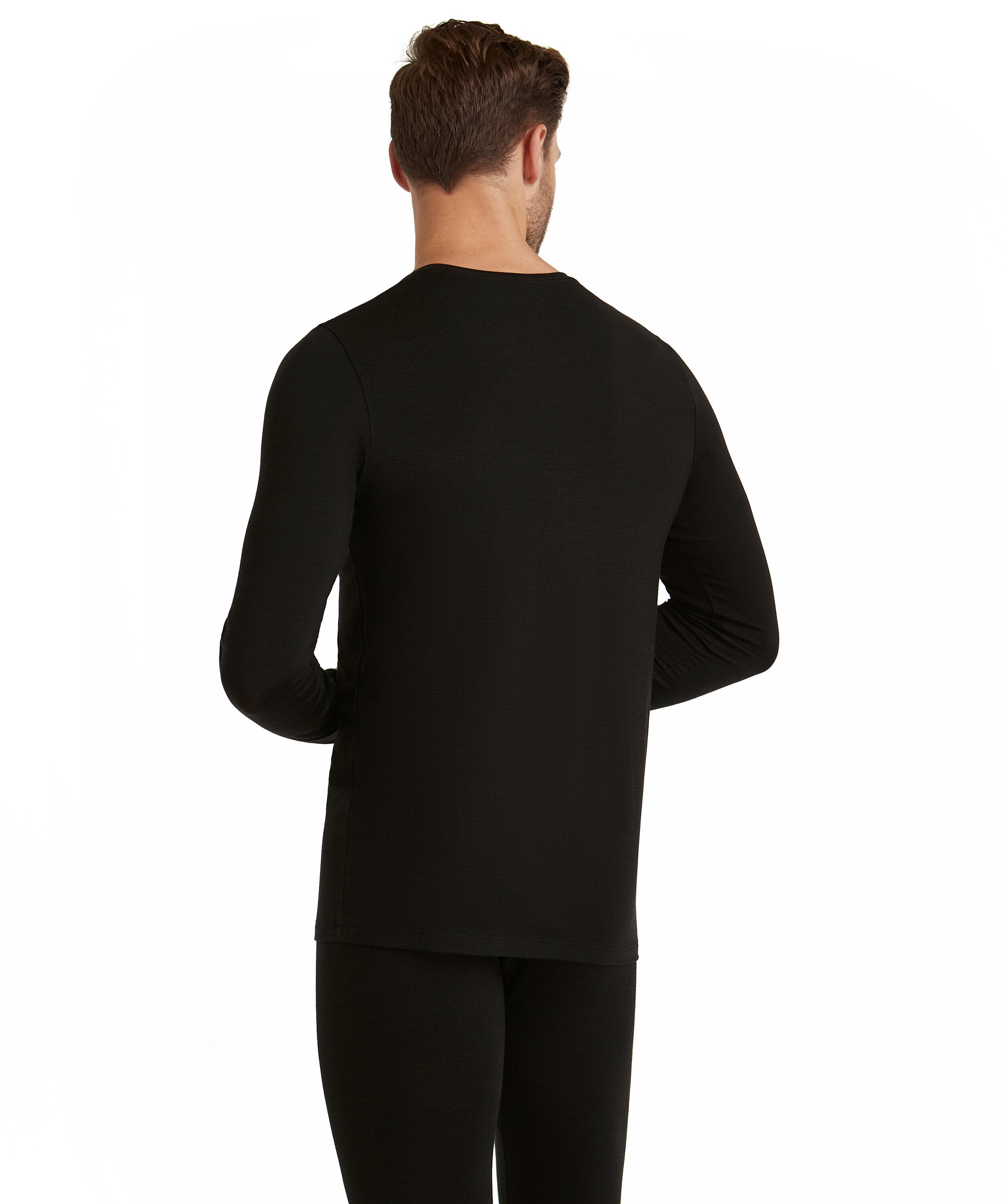 Falke Men Long-sleeve shirt Round-neck Daily ClimaWool - Men - black