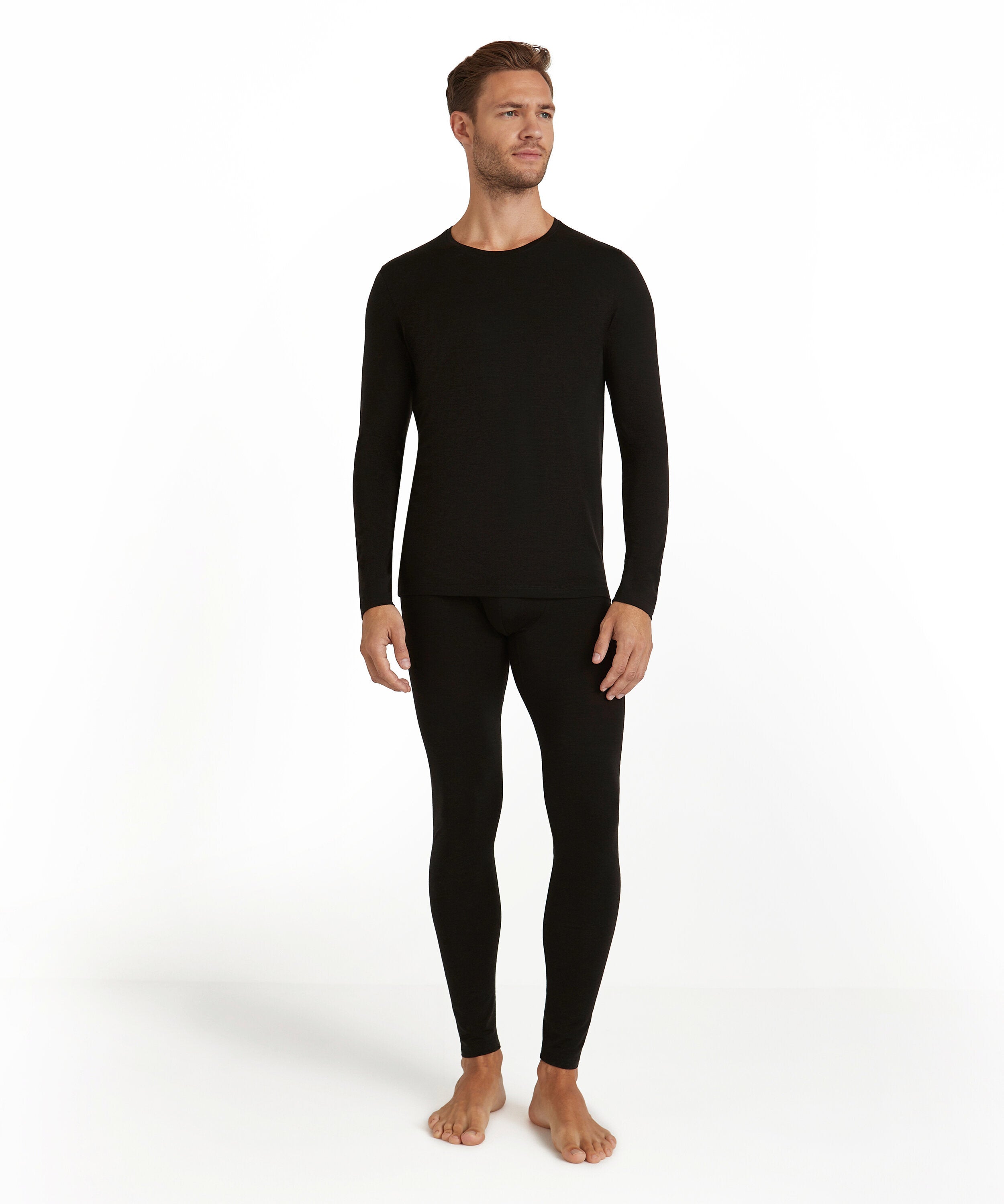 Falke Men Long-sleeve shirt Round-neck Daily ClimaWool - Men - black