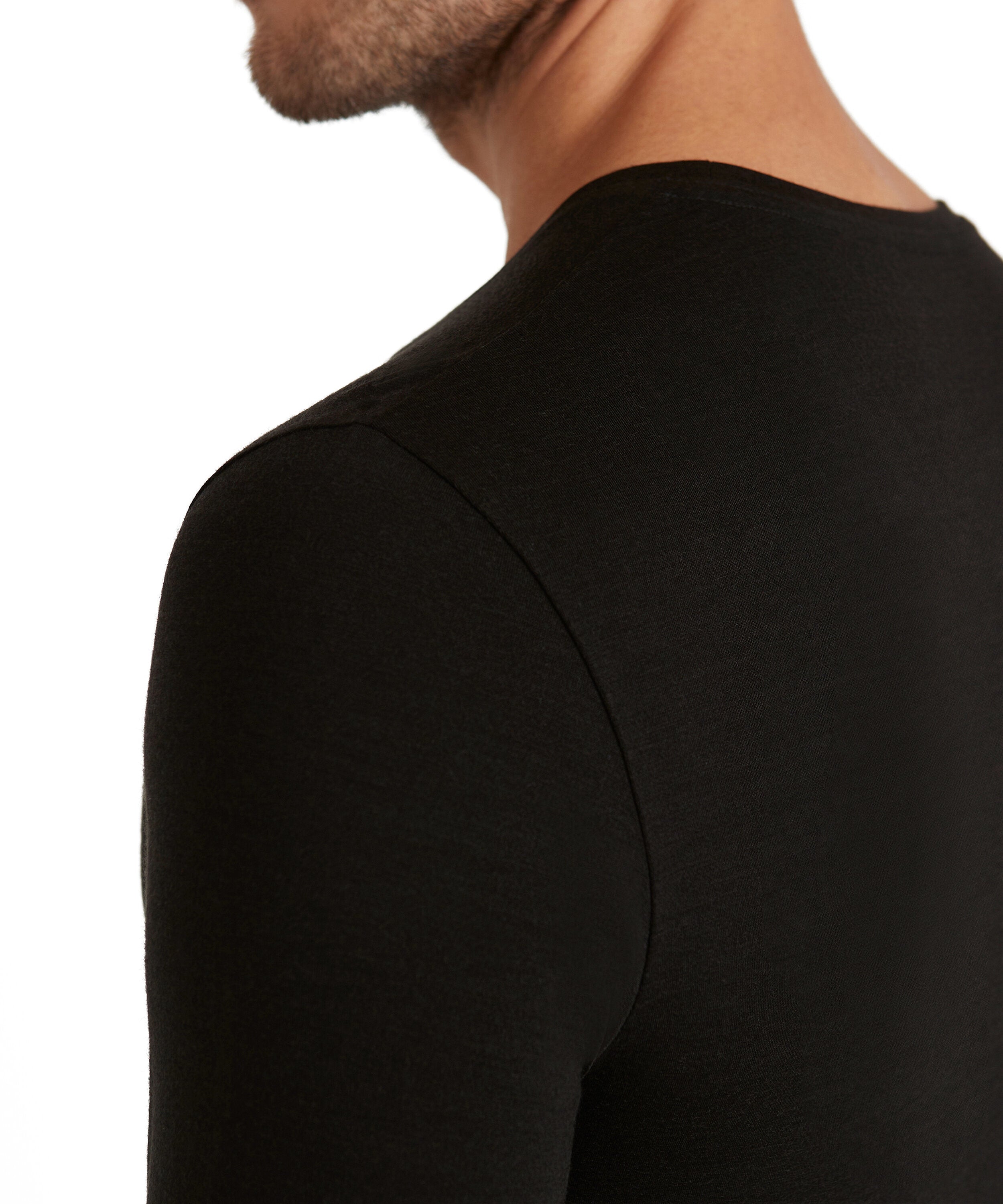 Falke Men Long-sleeve shirt Round-neck Daily ClimaWool - Men - black