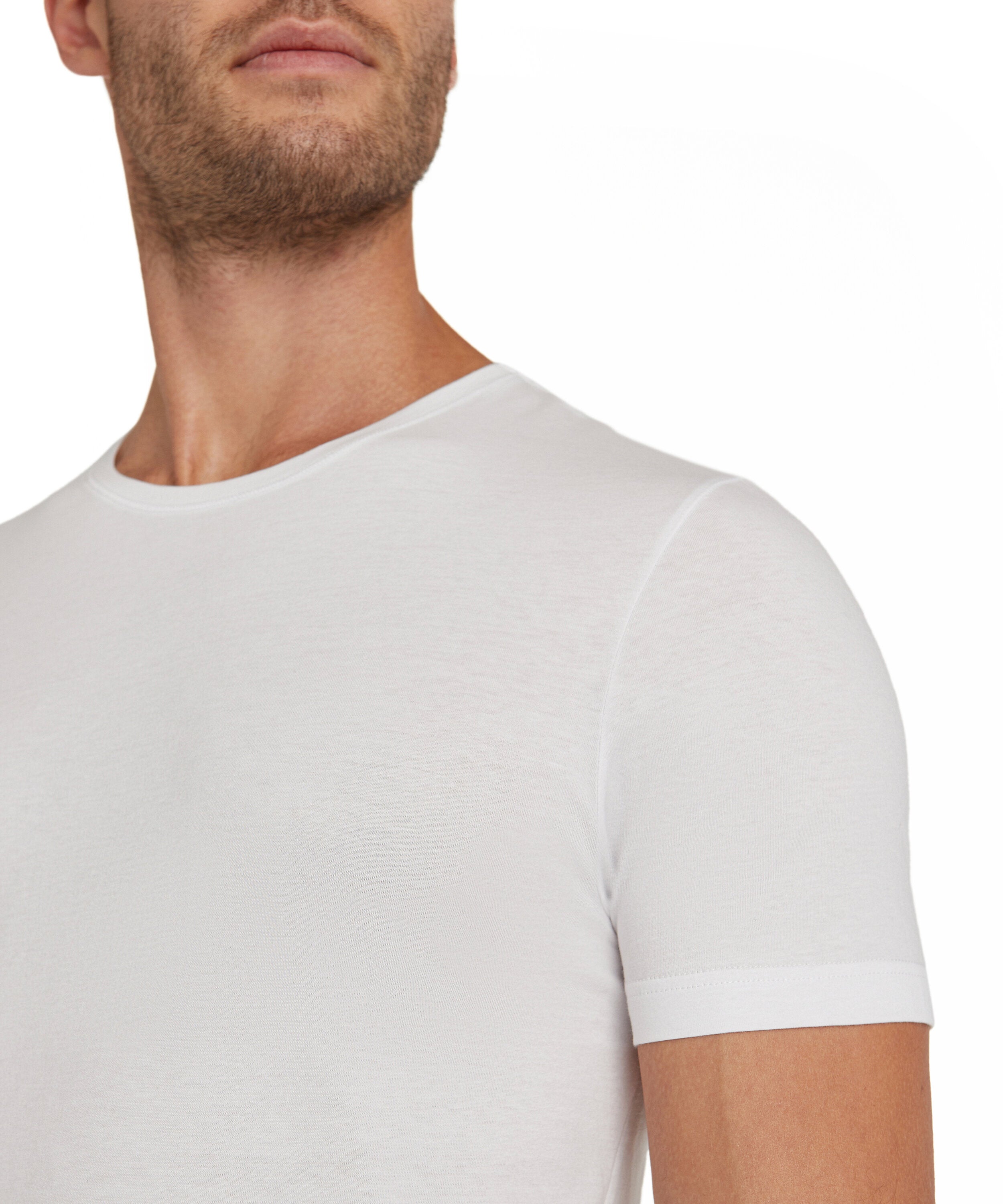 Falke Men T-Shirt Round-neck Daily Natural - Men - white