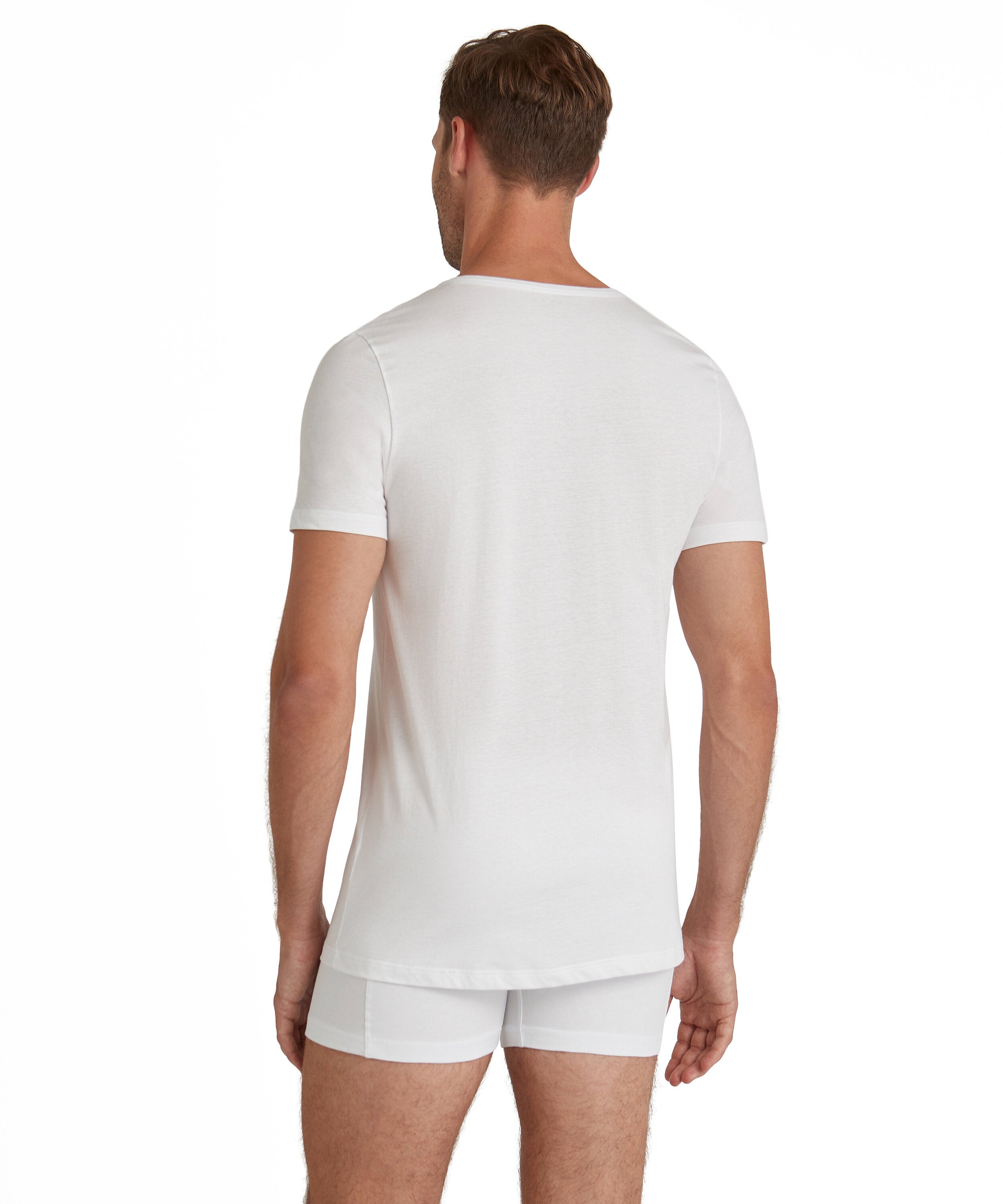 Falke Men T-Shirt V-neck Daily Natural - Men - white