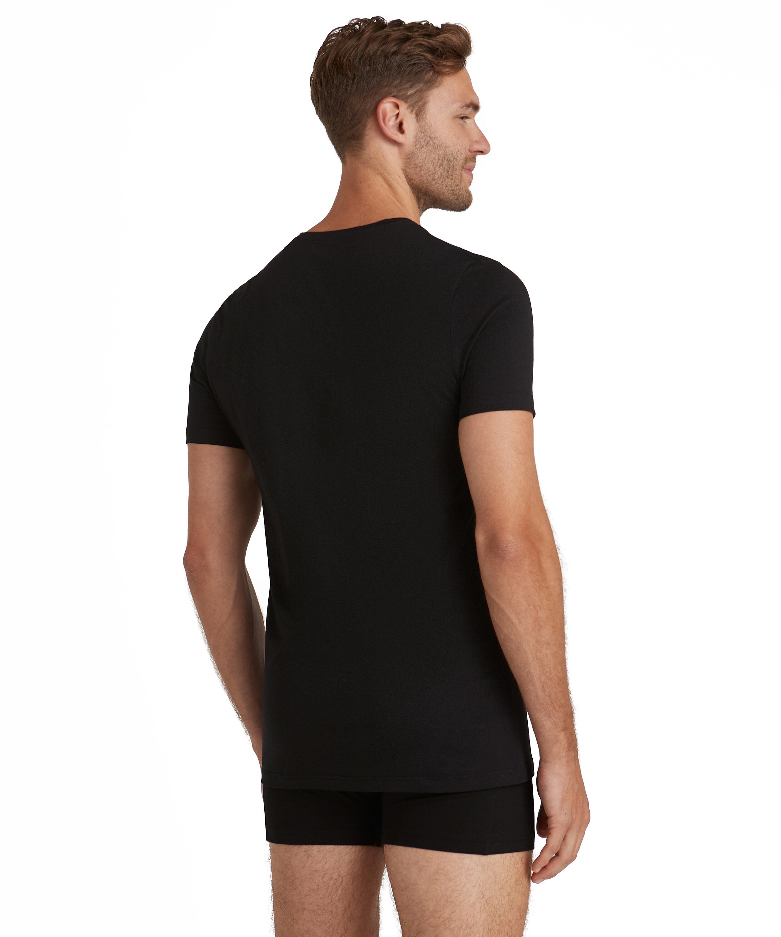 Falke Men T-Shirt V-neck Daily Natural - Men - black