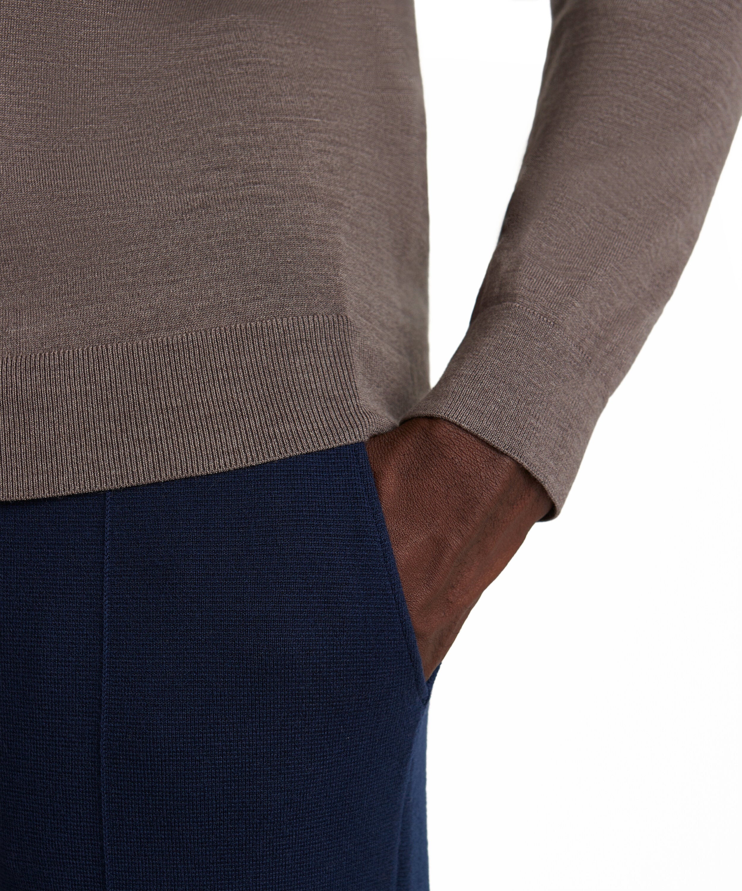 Falke Men Pullover V-neck - Men - walnut mel