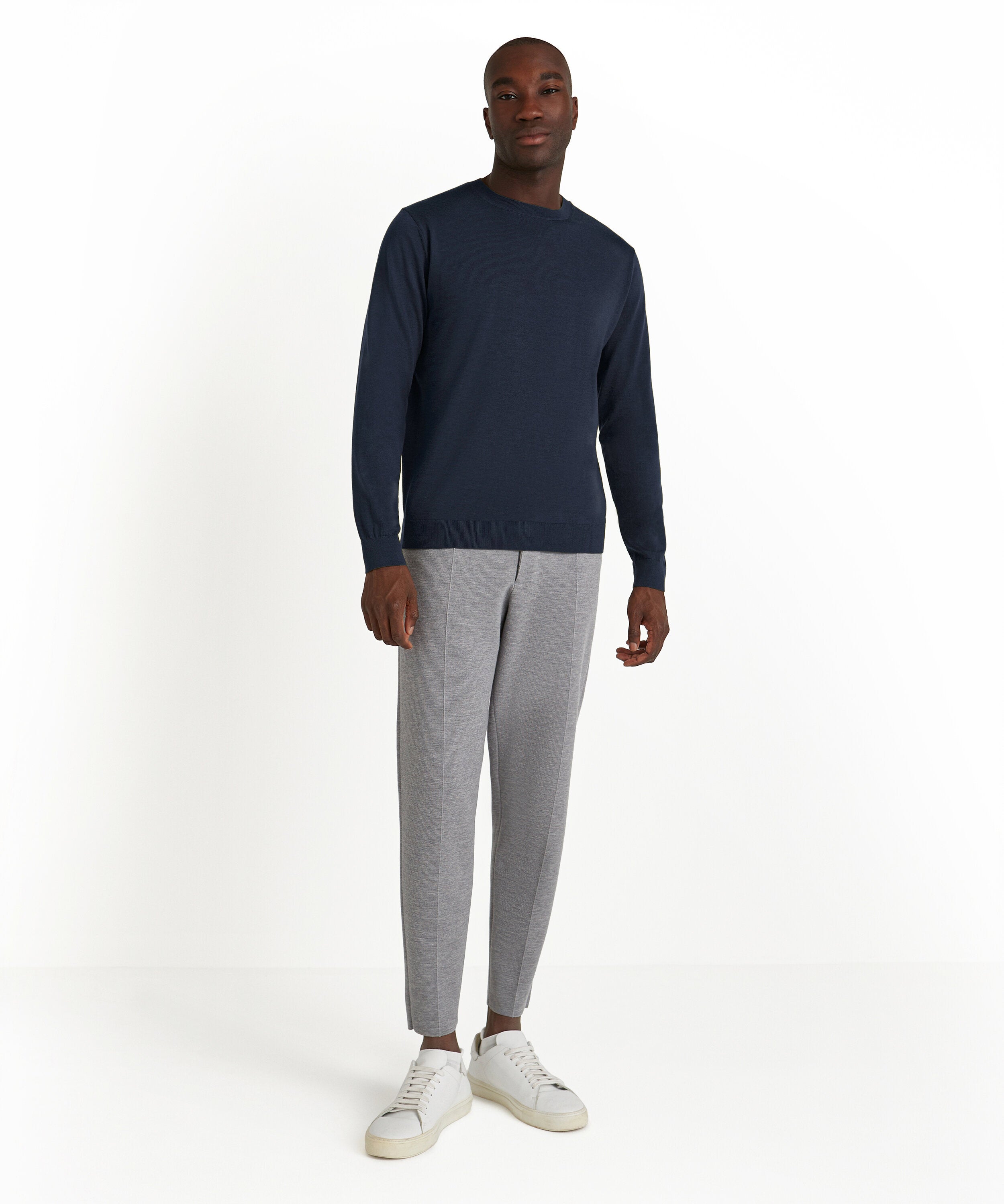 Falke Men Pullover Round-neck - Men - space blue
