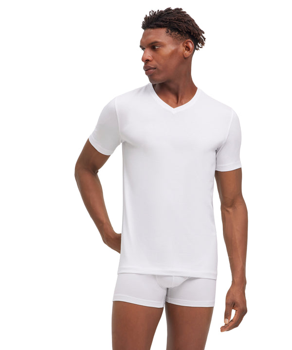 Falke 2-Pack Men T-Shirt V-neck Daily Comfort - Men - white