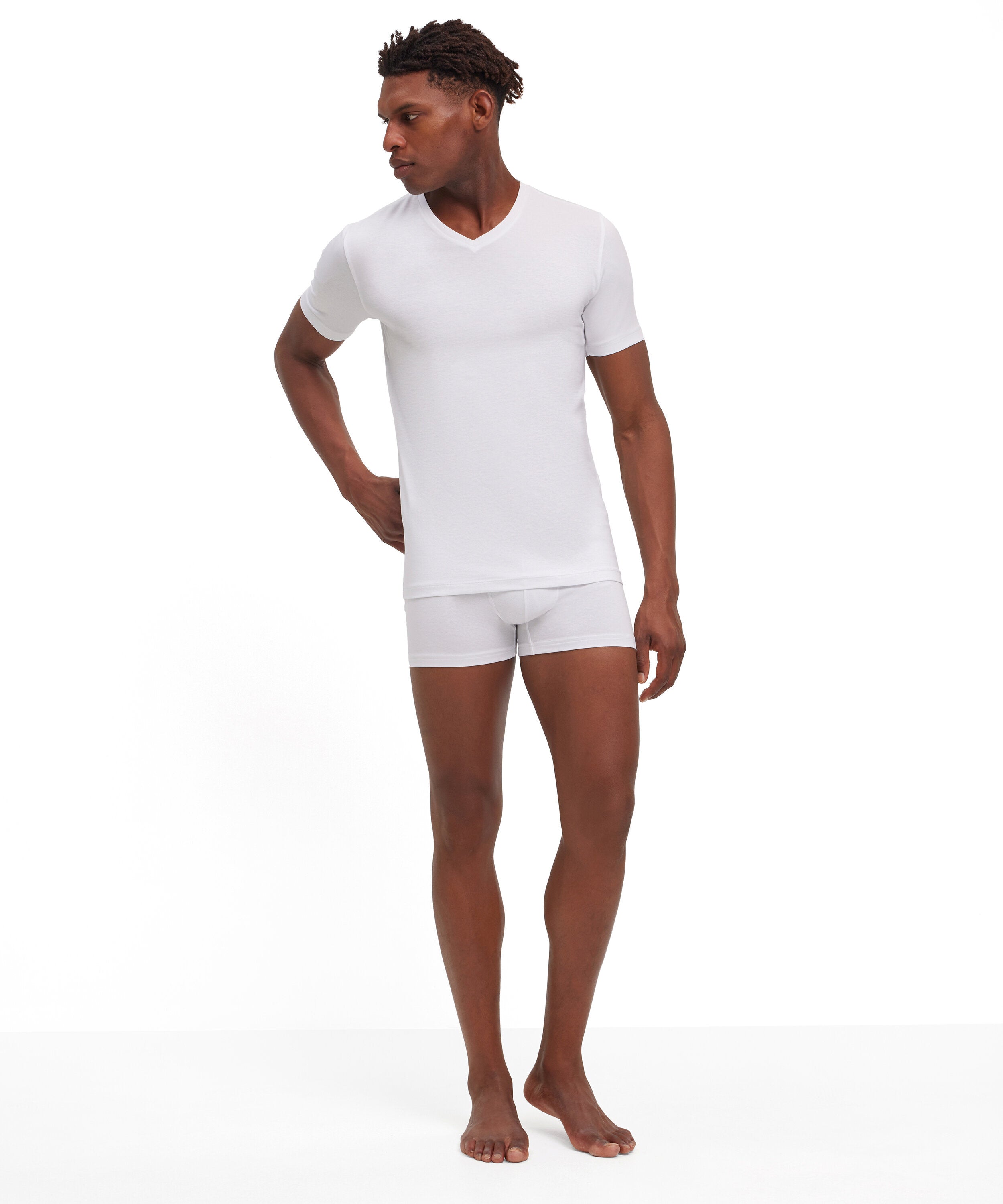 Falke 2-Pack Men T-Shirt V-neck Daily Comfort - Men - white