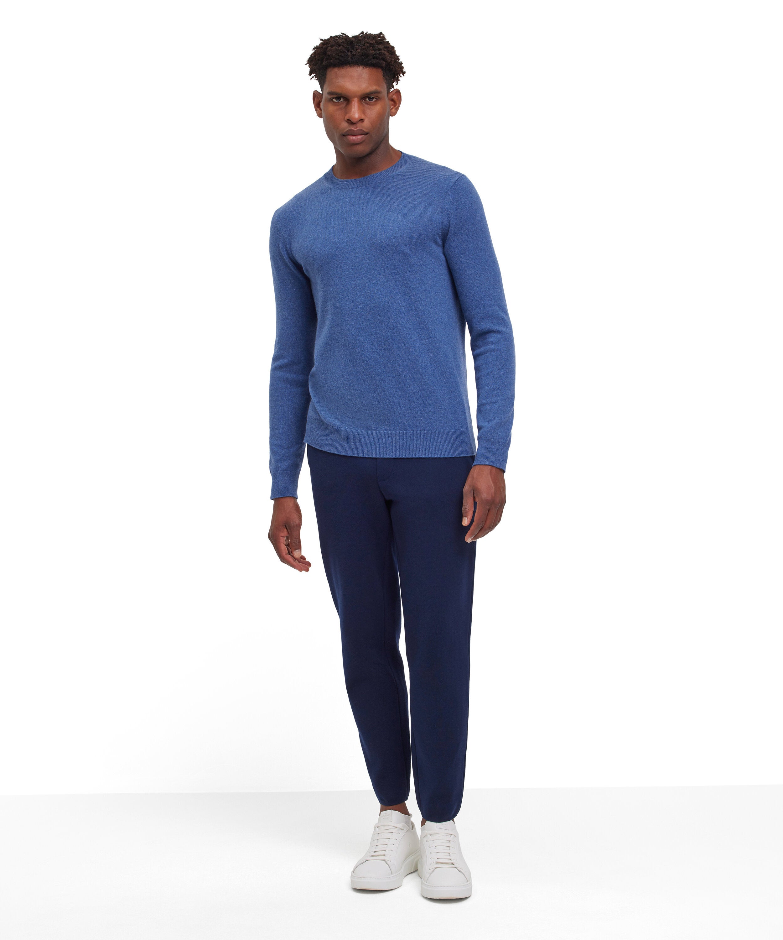 Falke Men Pullover Round-neck - Men - bluestone