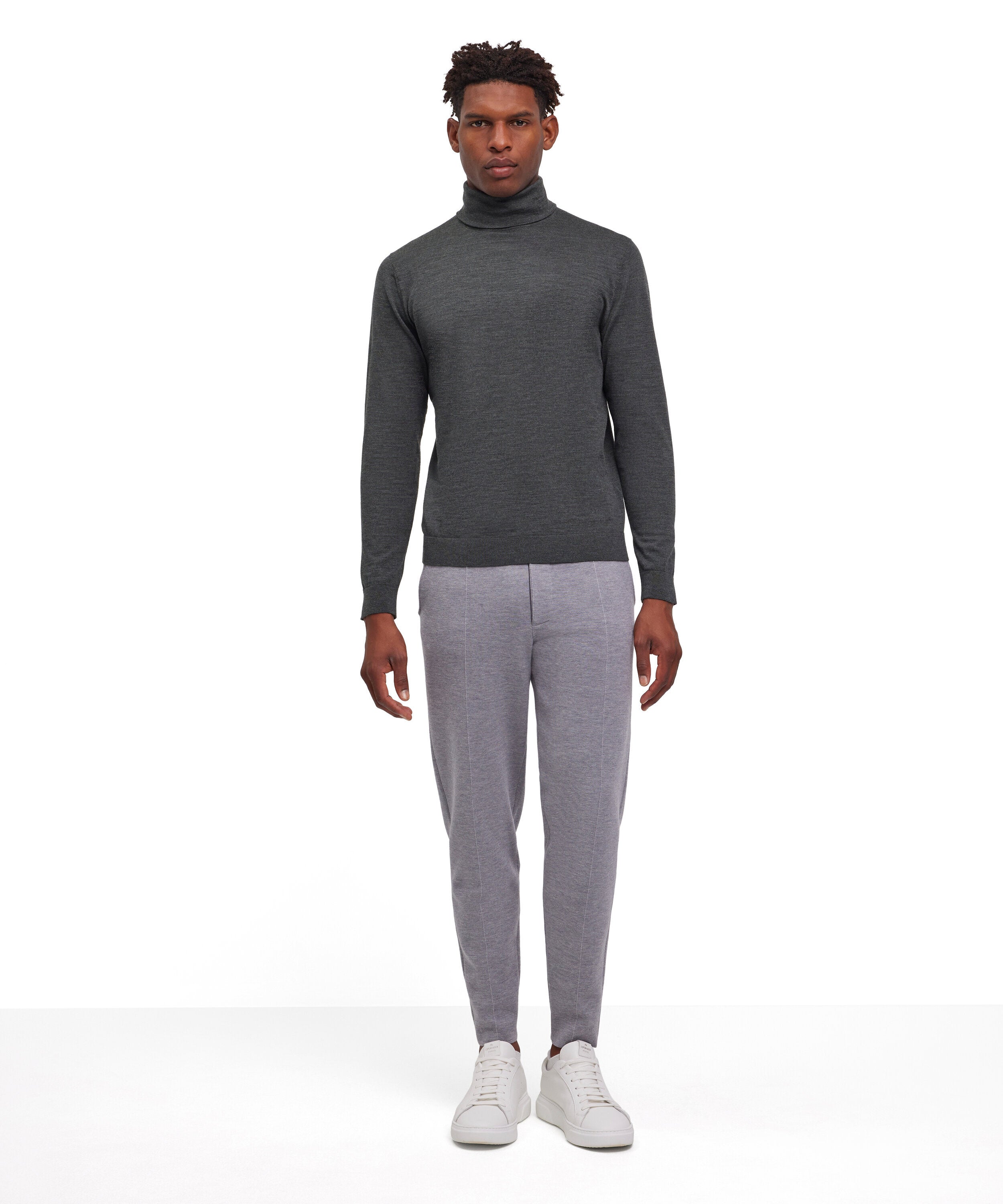 Falke Men Pullover Round-neck - Men - green mel.