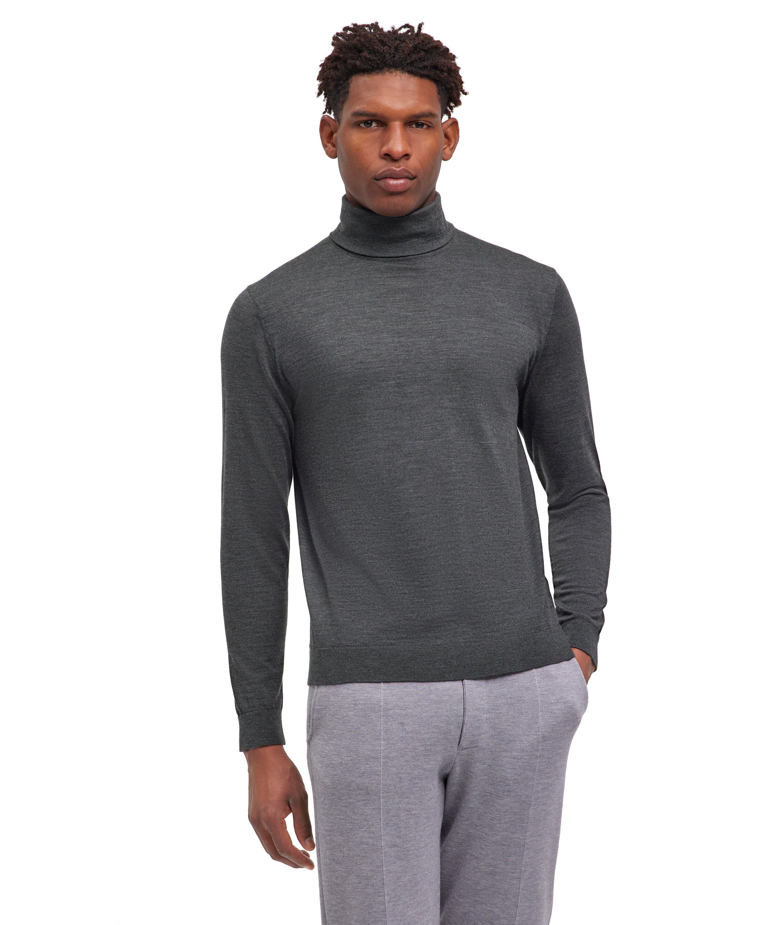 Falke Men Pullover Round-neck - Men - green mel.