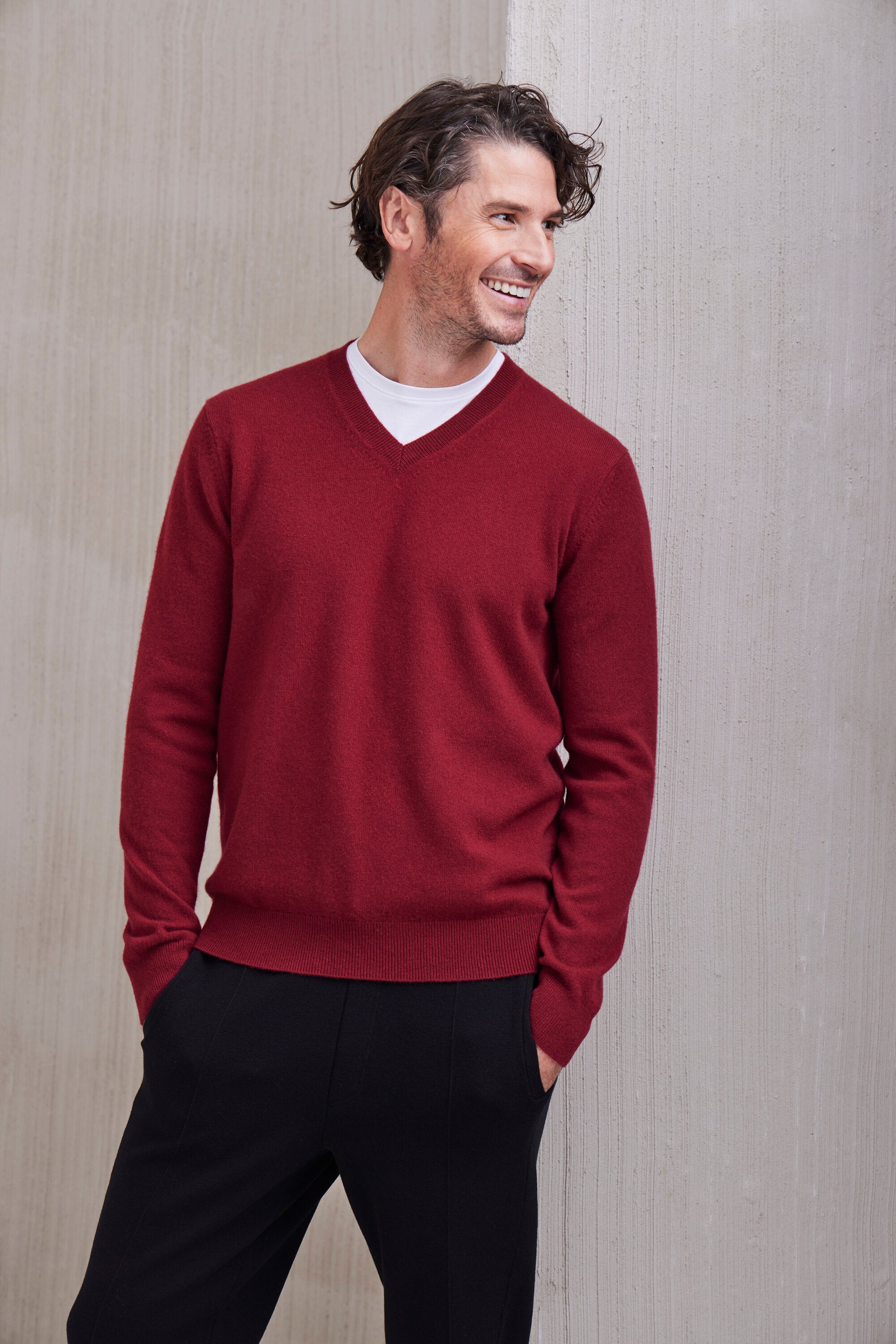 Falke Men Pullover V-neck - Men - space blue