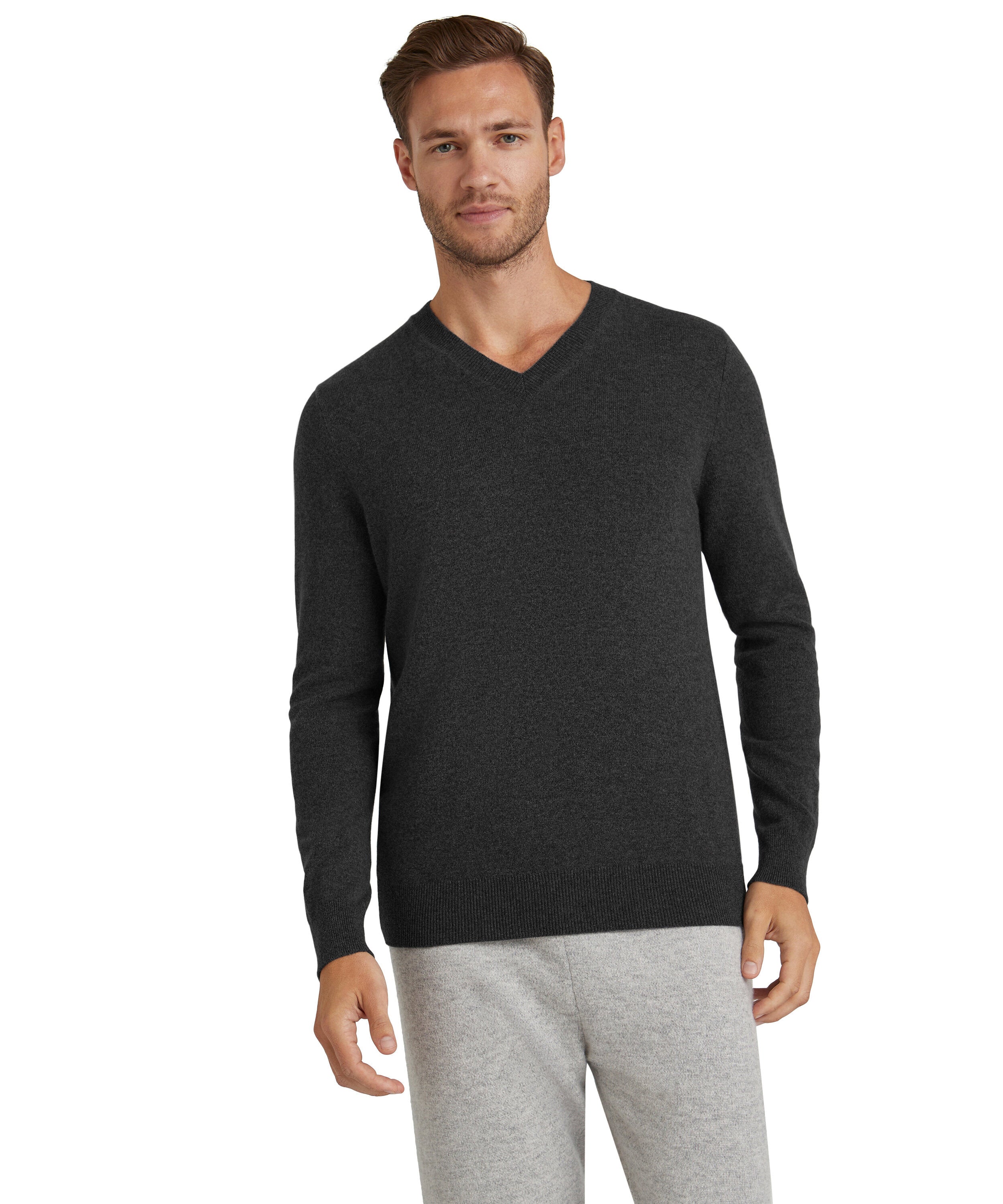 Falke Men Pullover V-neck - Men - black