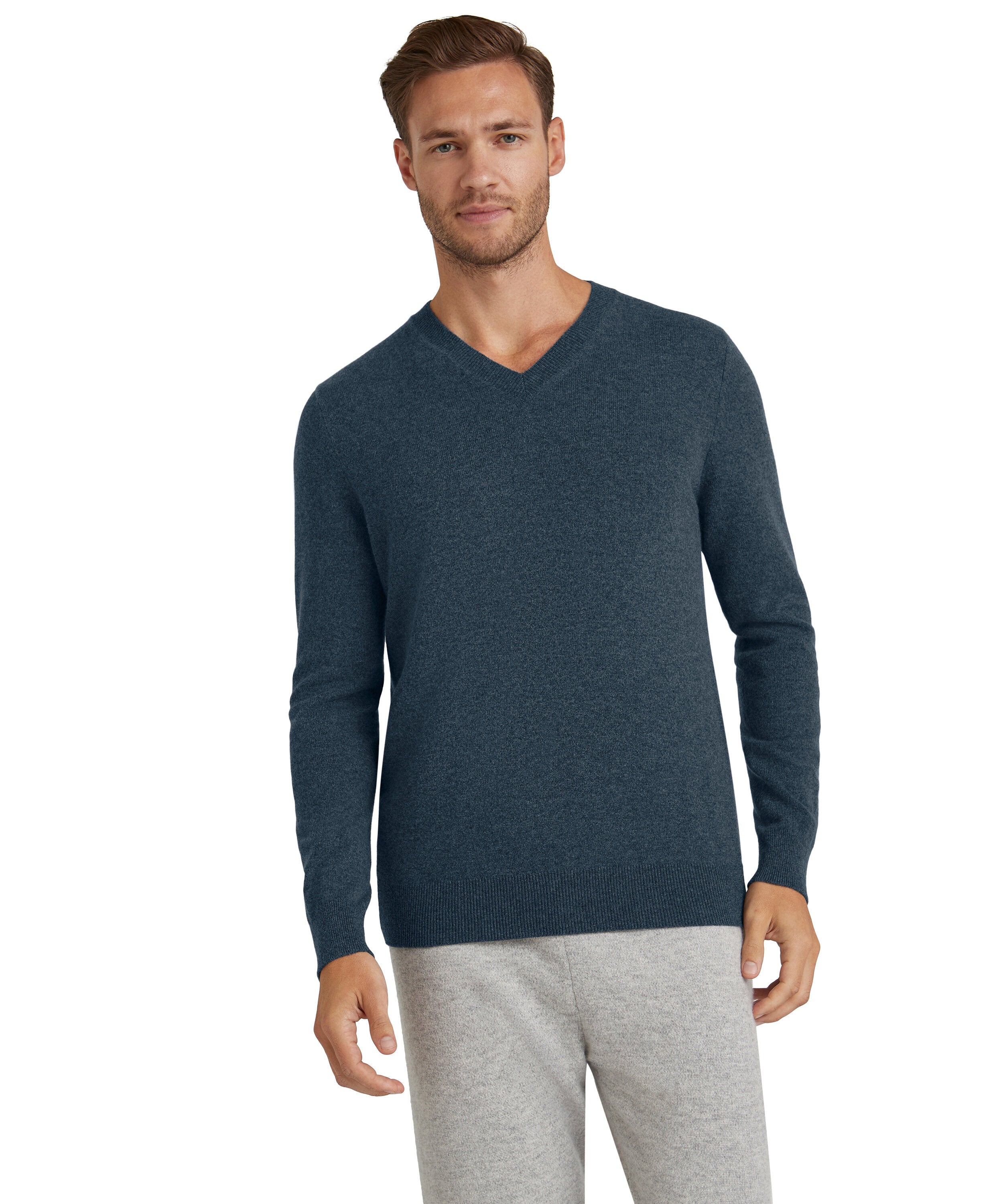 Falke Men Pullover V-neck - Men - space blue