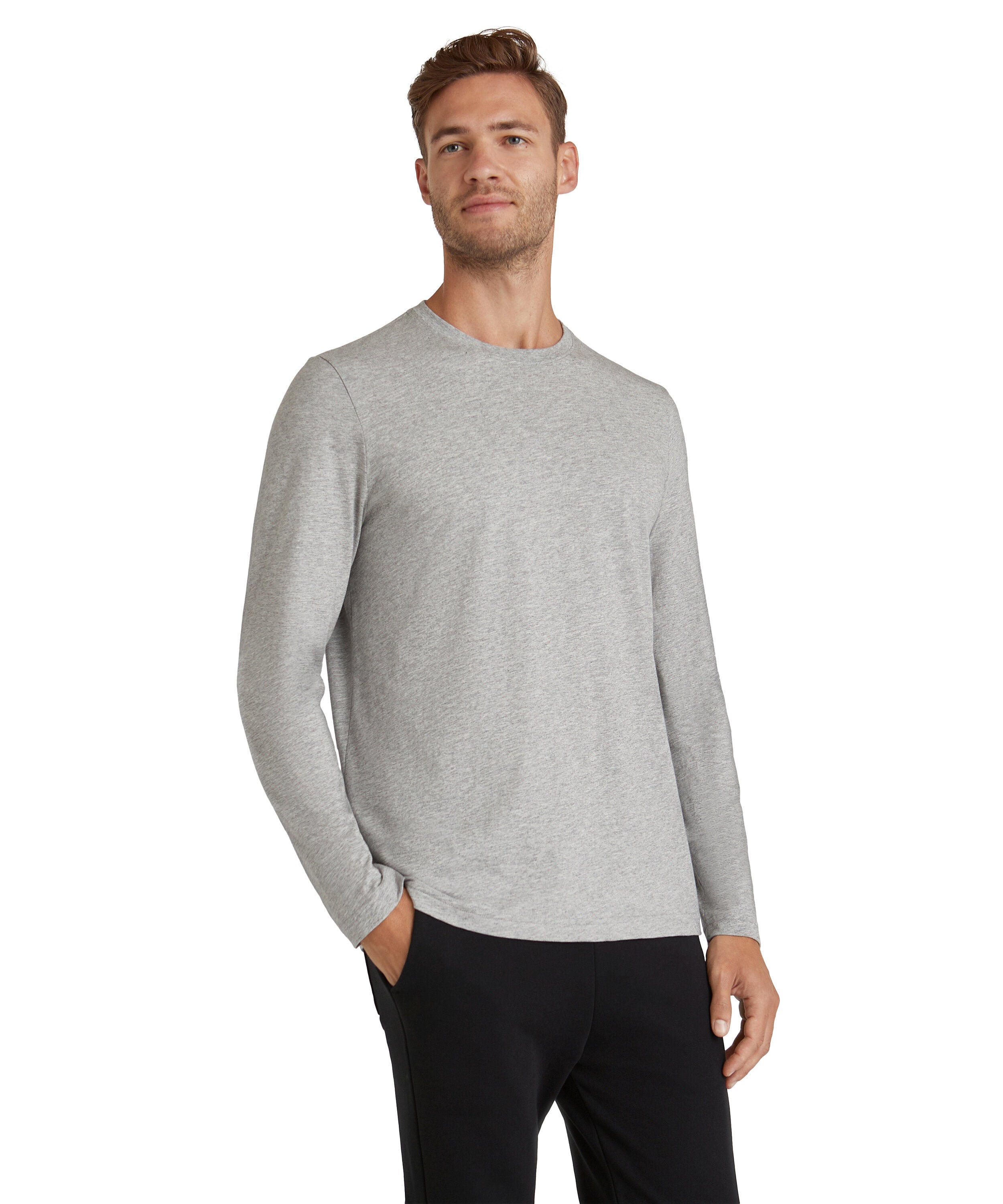 Falke Men Long-sleeve shirt Round-neck - Men - light grey