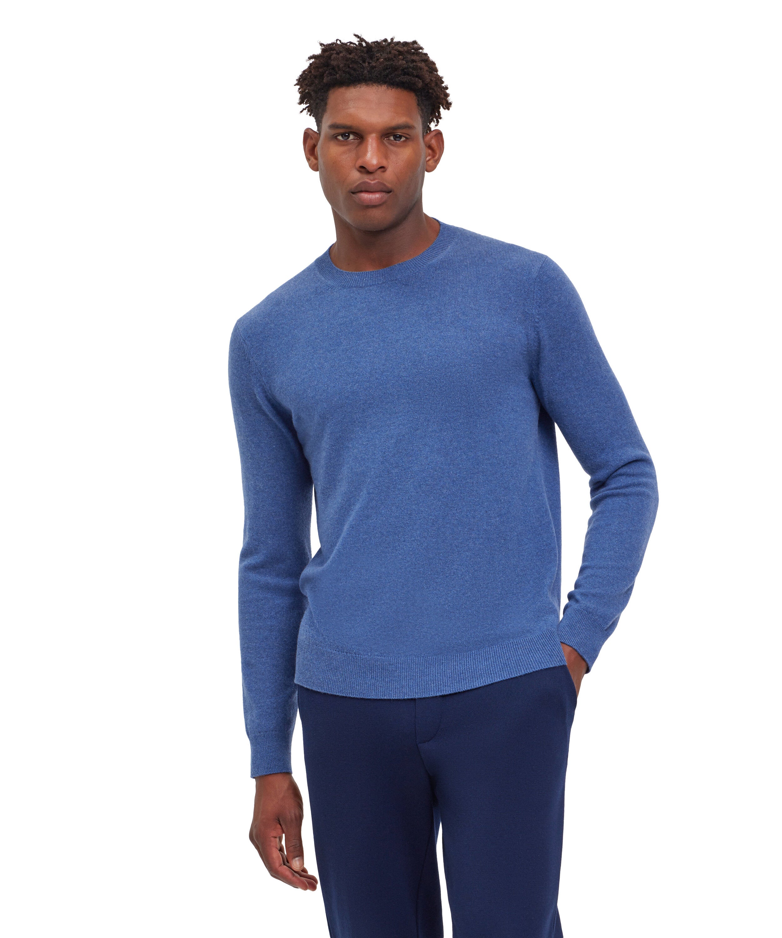 Falke Men Pullover Round-neck - Men - bluestone