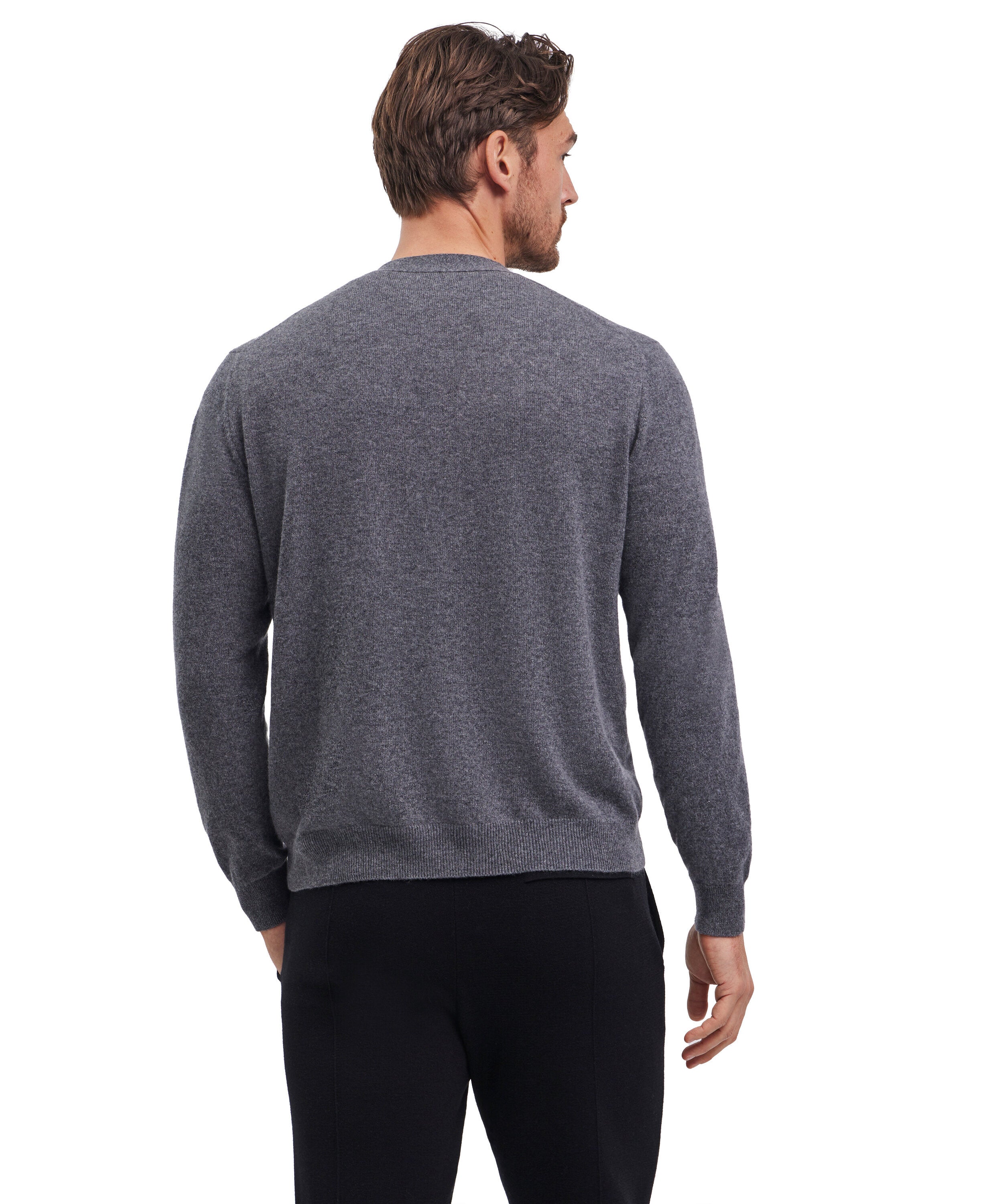 Falke Men Cardigan Round-neck - Men - dark grey -heather