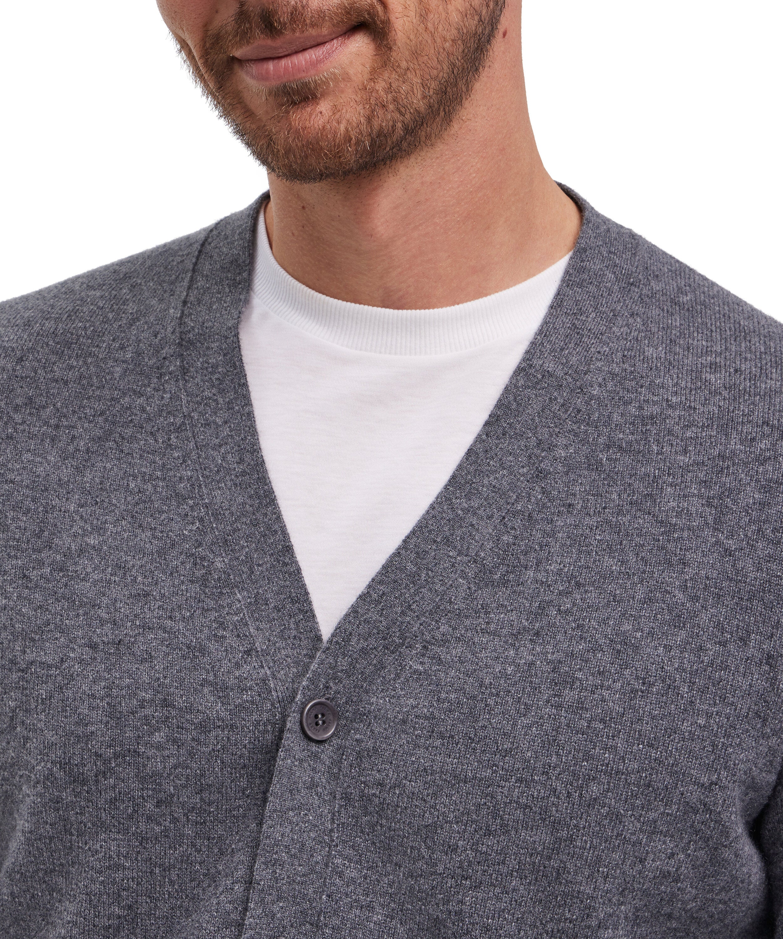 Falke Men Cardigan Round-neck - Men - dark grey -heather