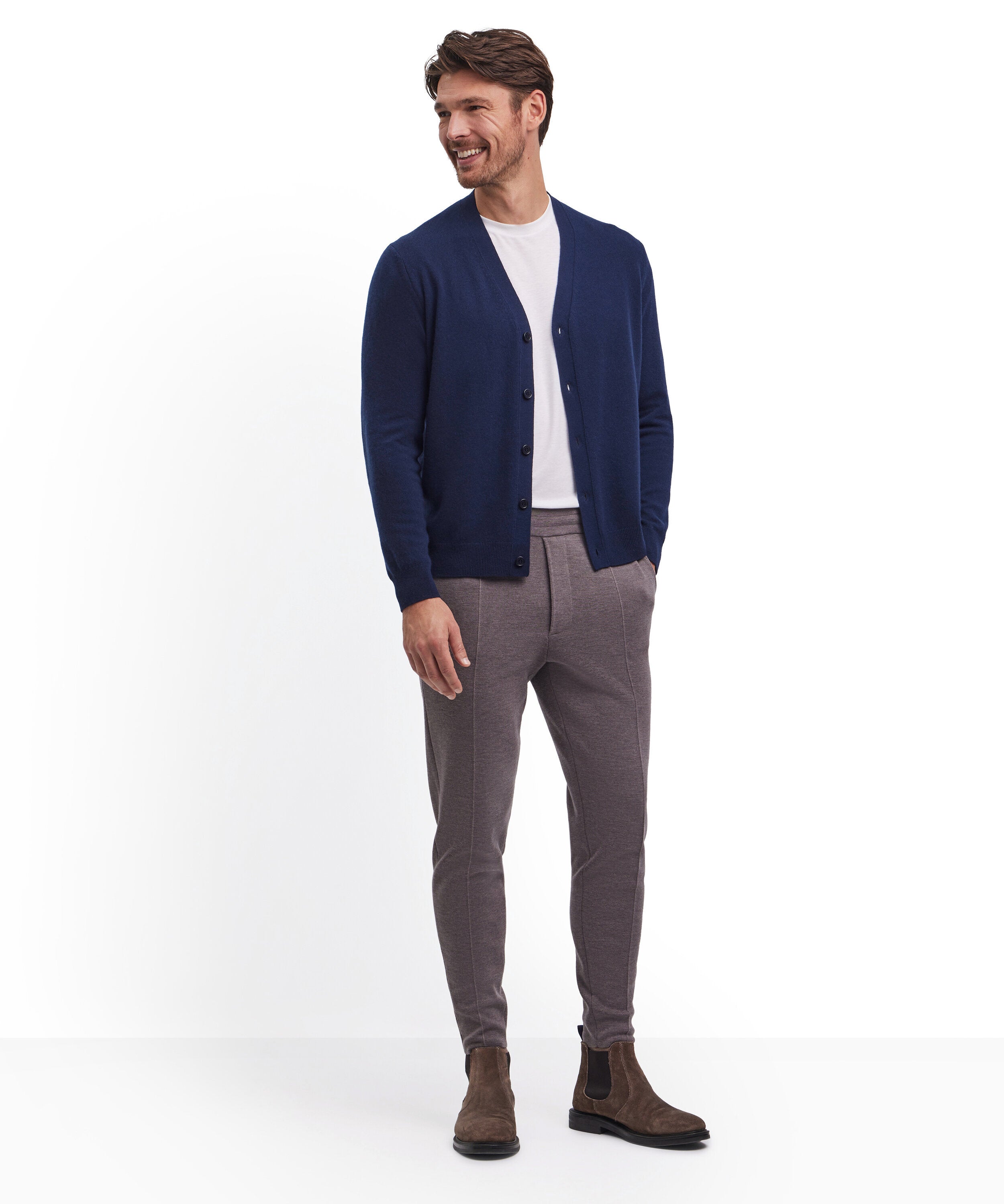 Falke Men Cardigan Round-neck - Men - space blue