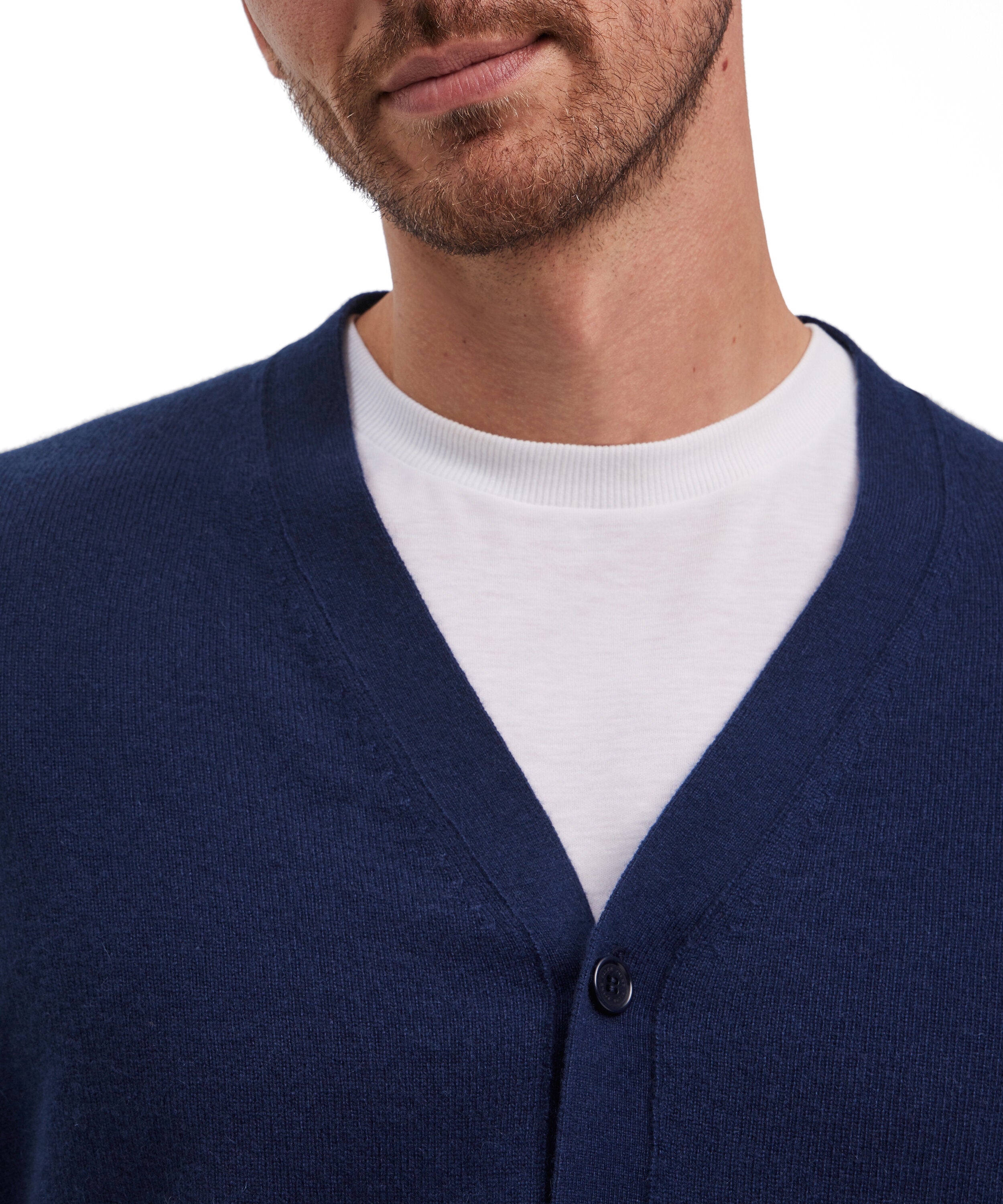 Falke Men Cardigan Round-neck - Men - space blue