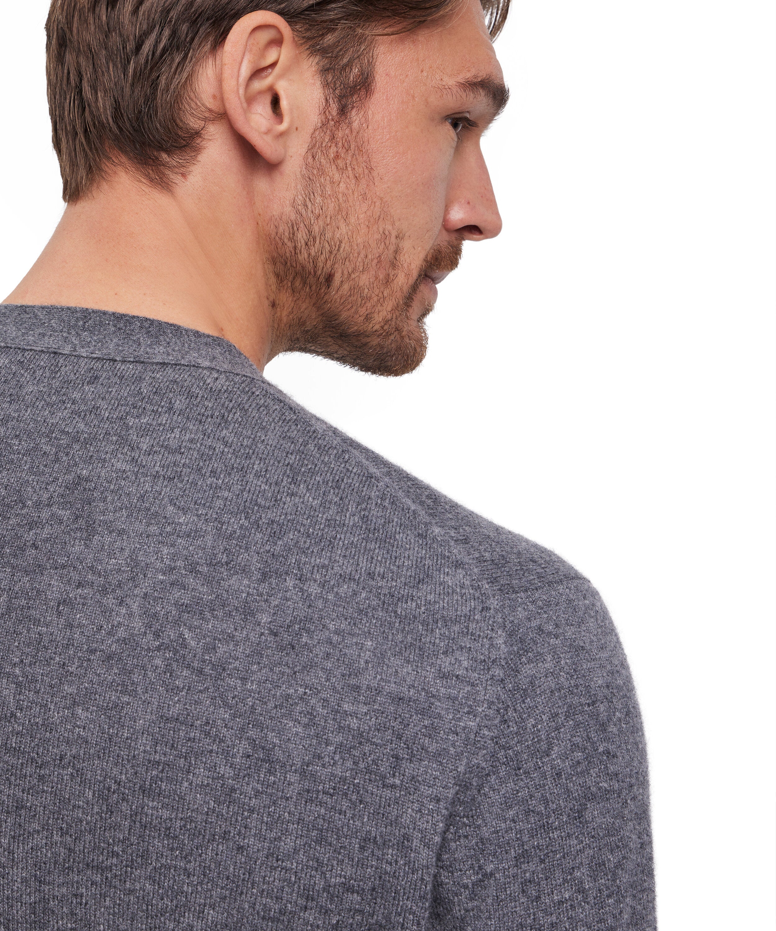 Falke Men Cardigan Round-neck - Men - dark grey -heather