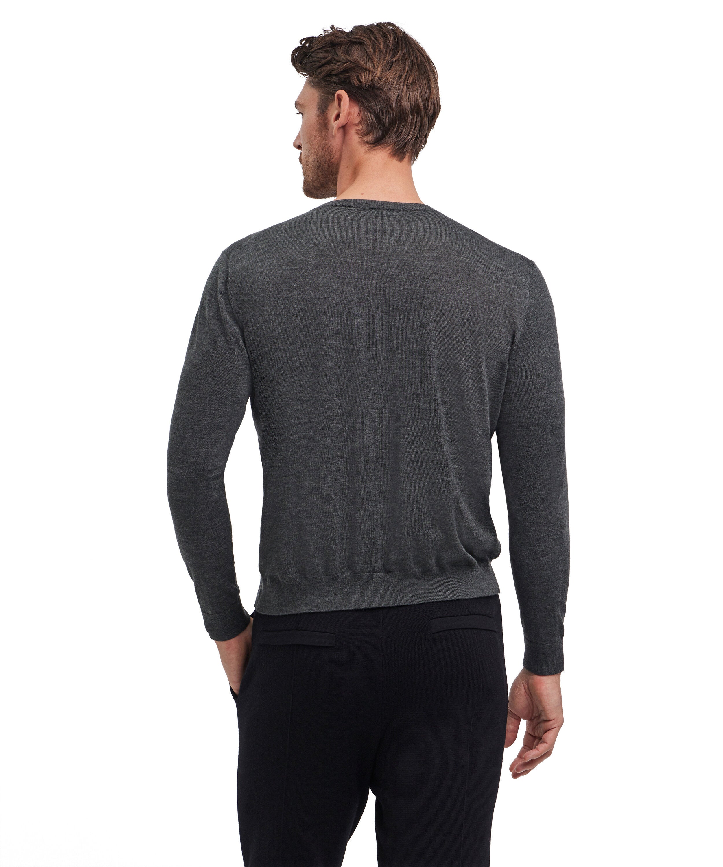 Falke Men Pullover Round-neck - Men - green mel.